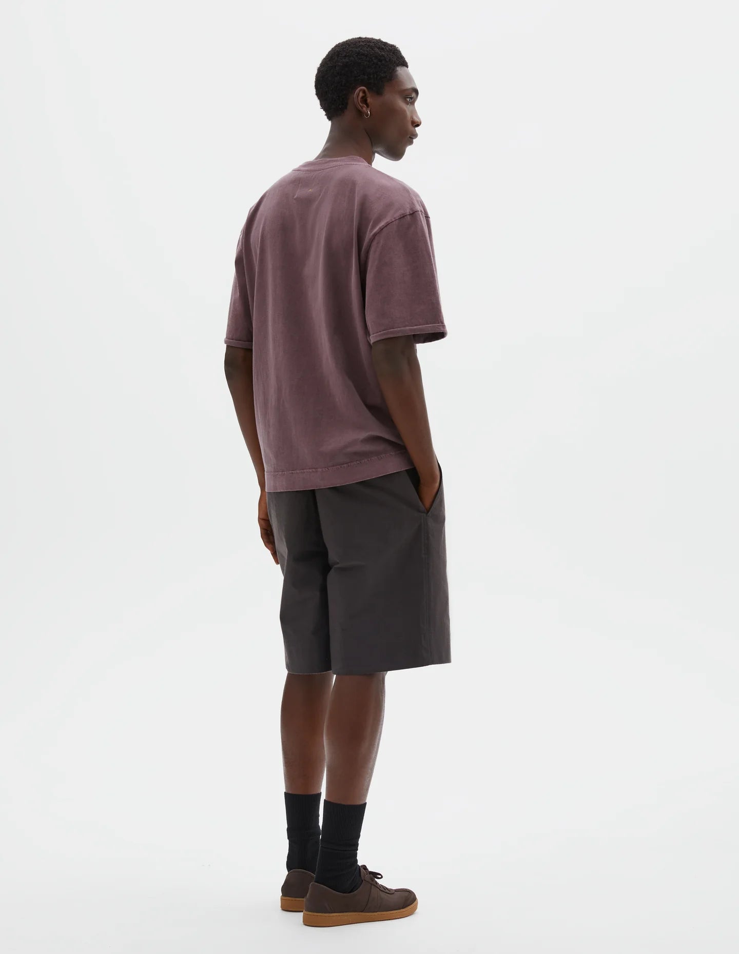 Overdye Stripe T-Shirt Lightweight Dry Jersey Berry/ Mahogany