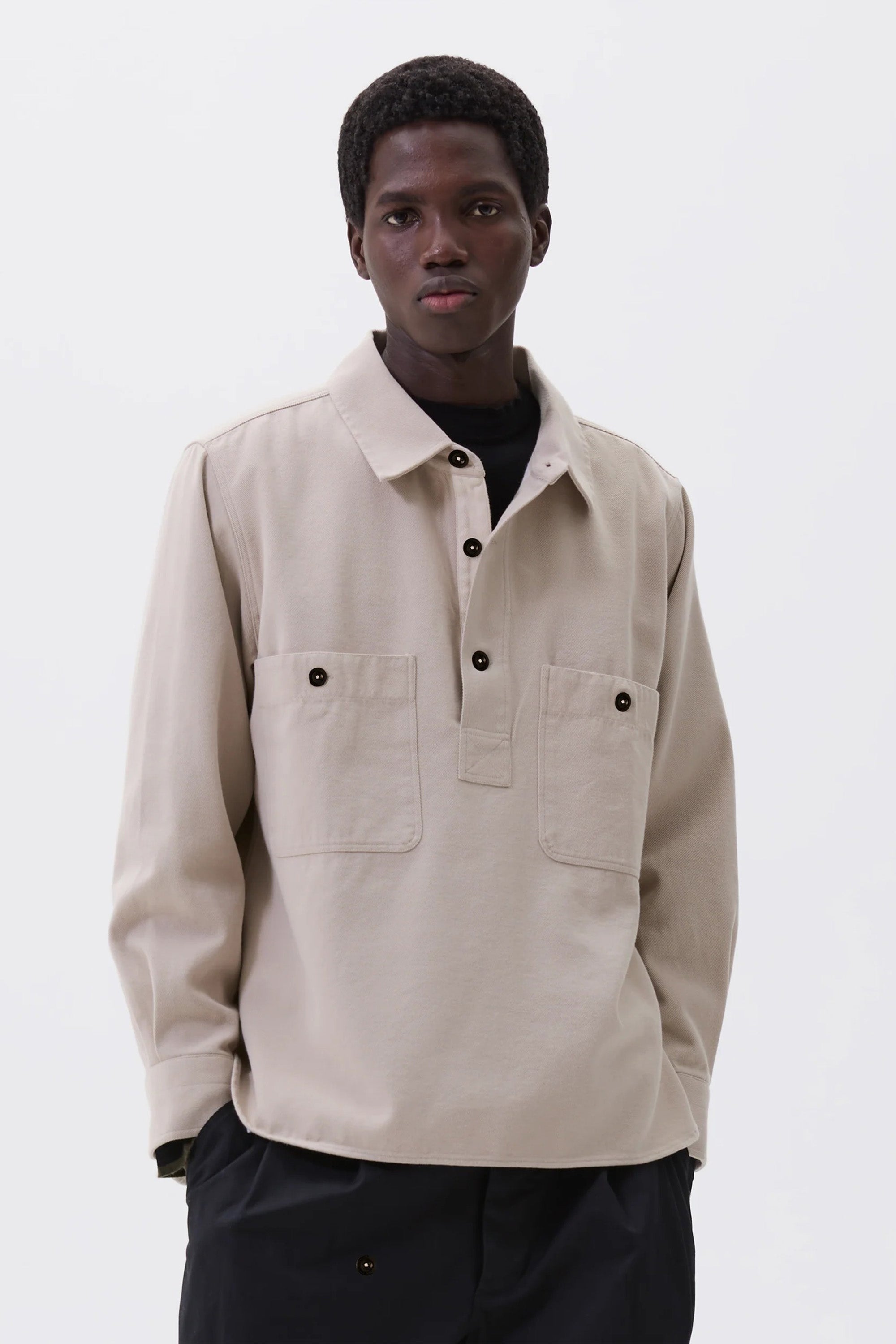 Overhead Shirt Cotton Wool Drill Bone