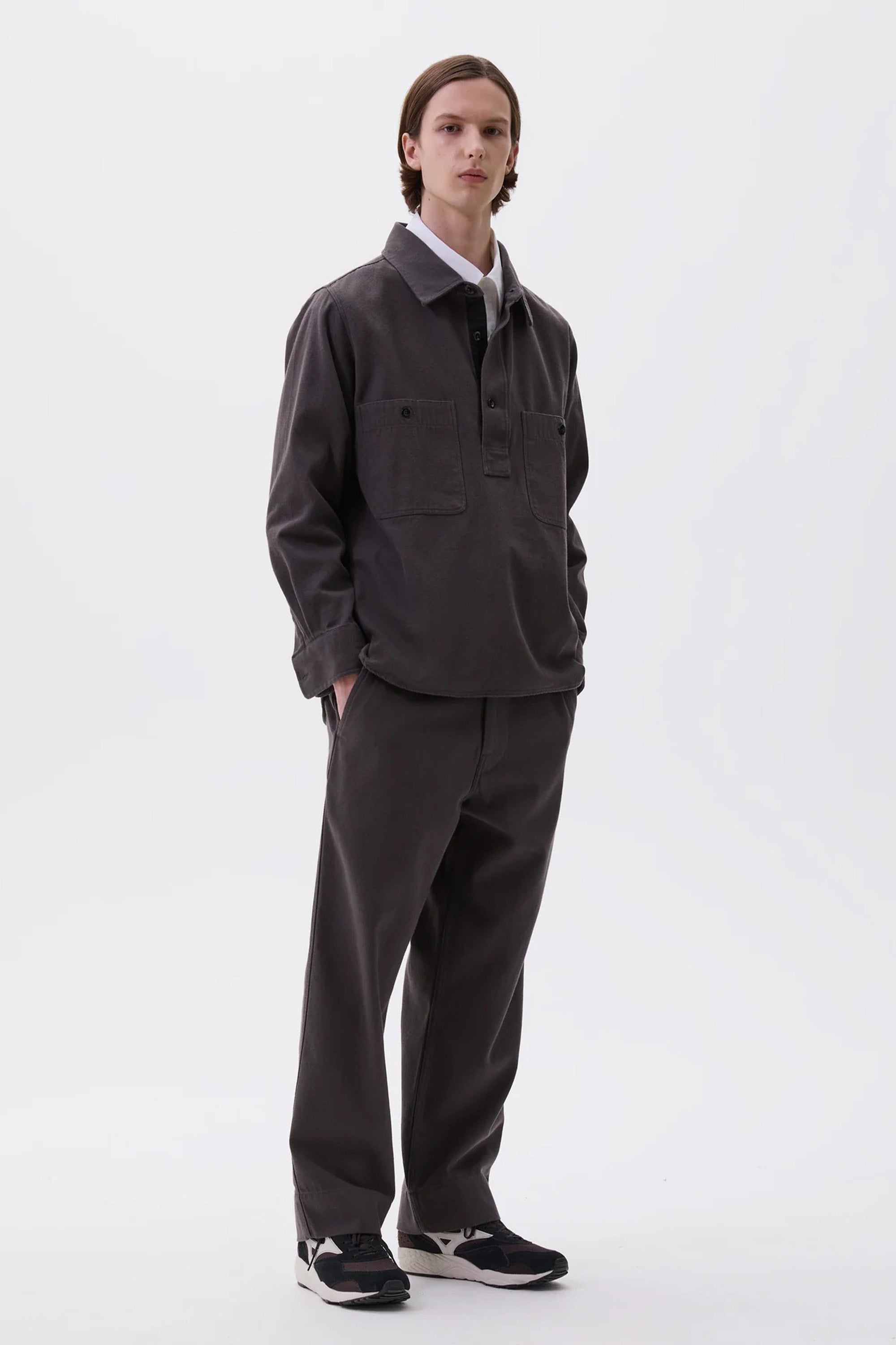 Overhead Shirt Cotton Wool Drill Graphite_3