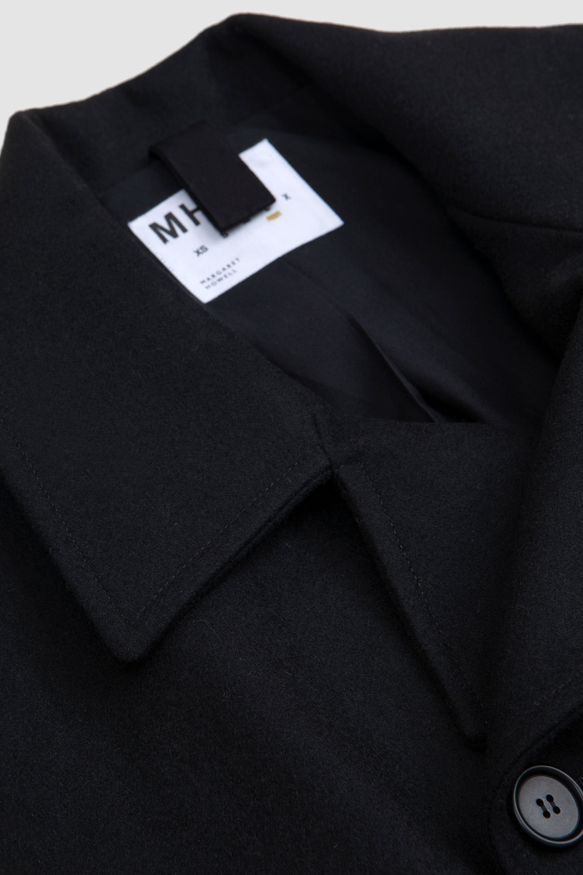 MHL. COARSE WOOL MELTON ブラック L ピーコート MHL Pea Coat Coarse Melton Wool Black – Neighbour