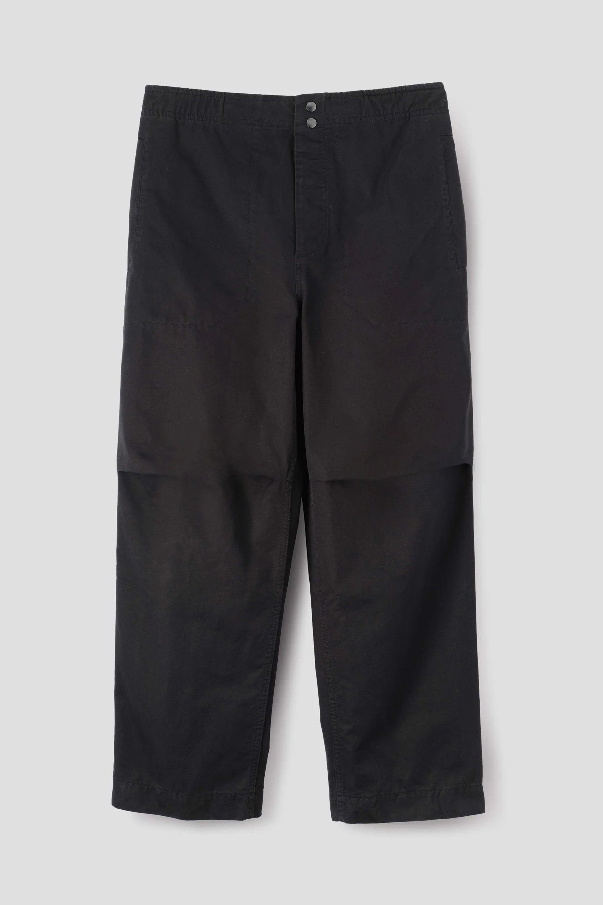 Press Stud Trousers Double Twisted Cotton Canvas Black