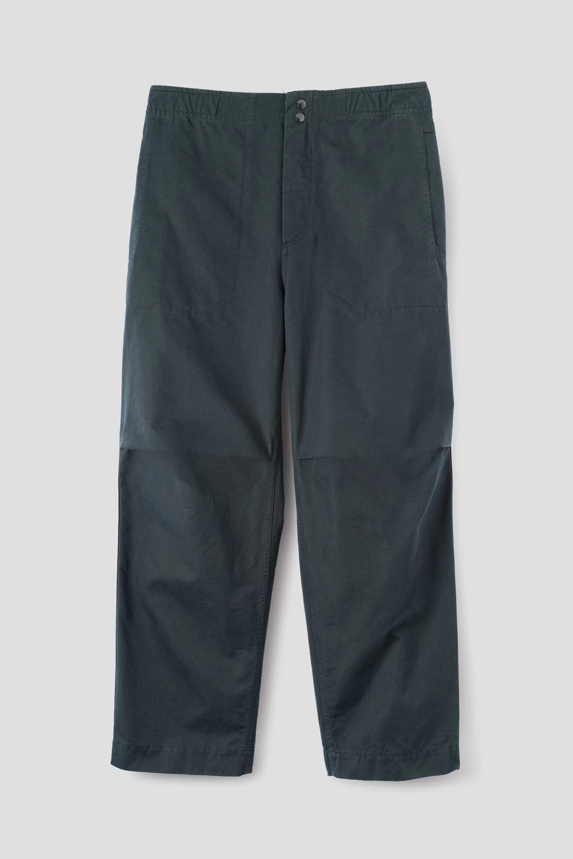 Press Stud Trousers Double Twisted Cotton Canvas Petrol
