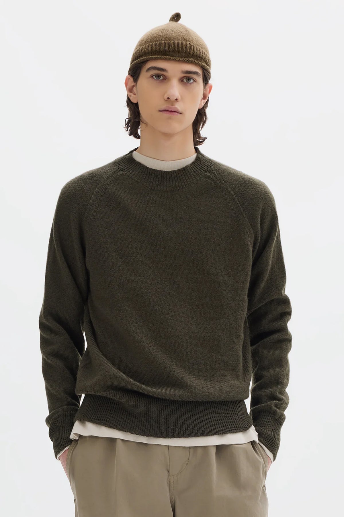 Rolled Hem Beanie British Merino Thicket
