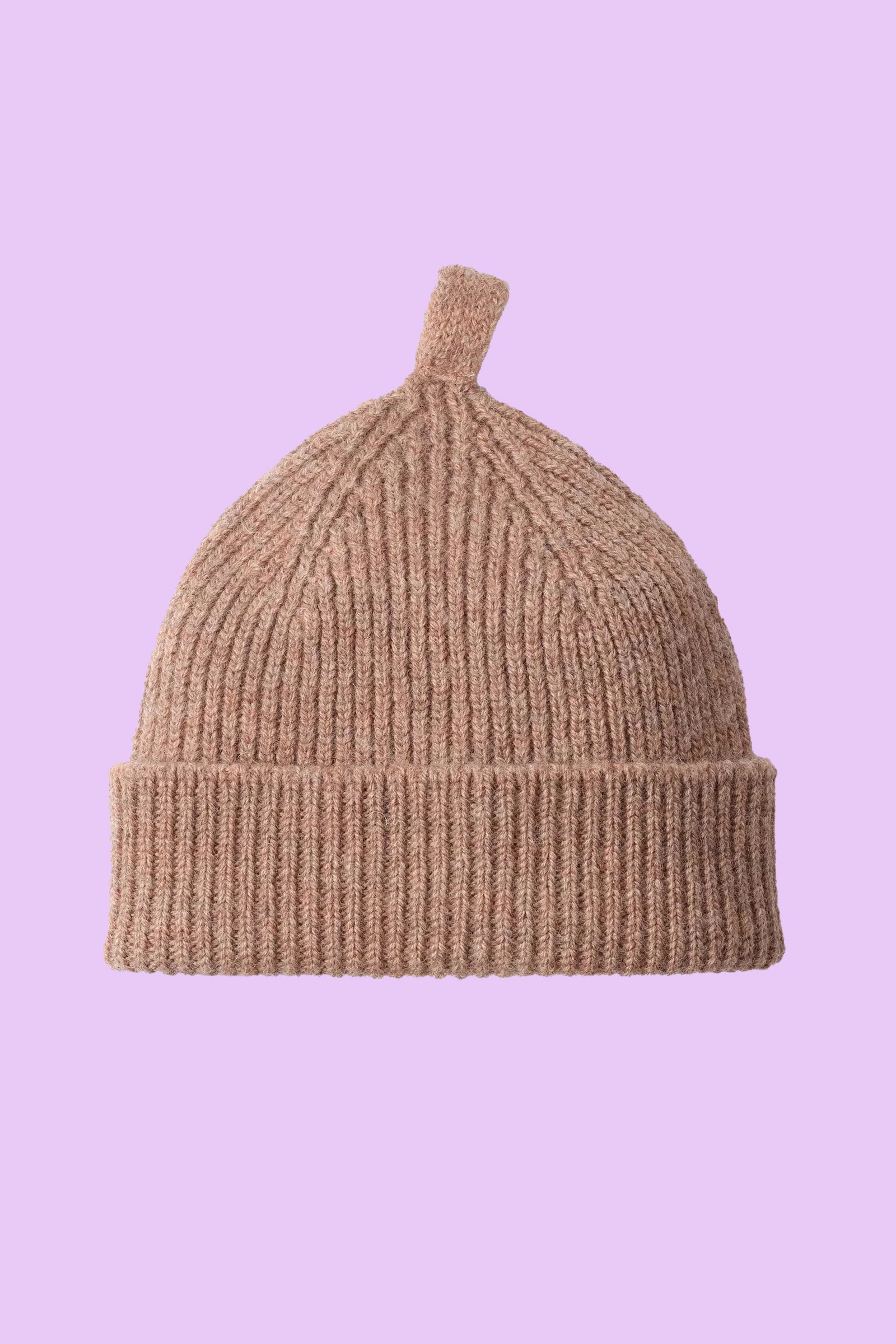 Simple Ribbed Beanie British Wool Mineral
