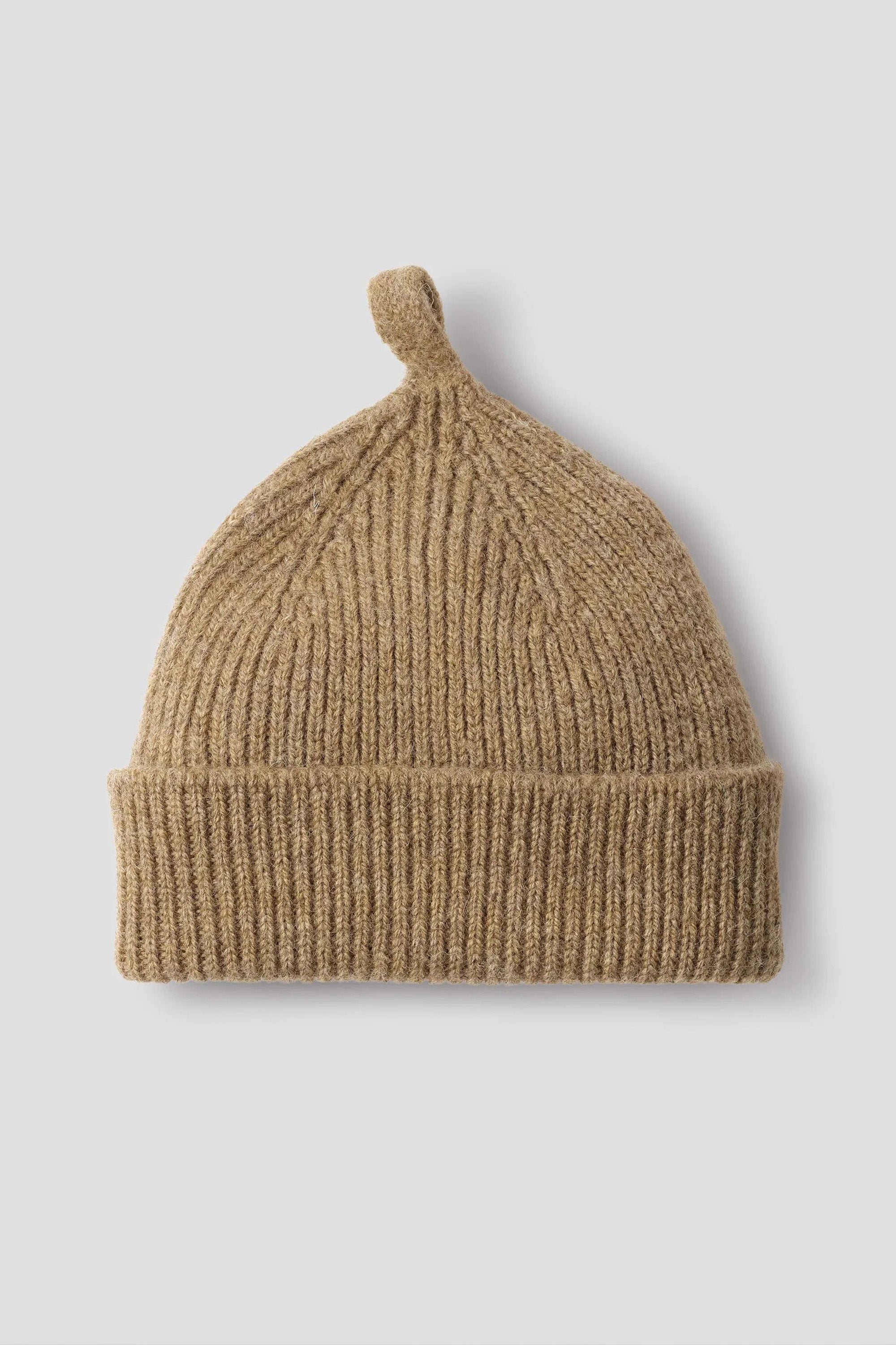 Simple Ribbed Beanie British Wool Olive