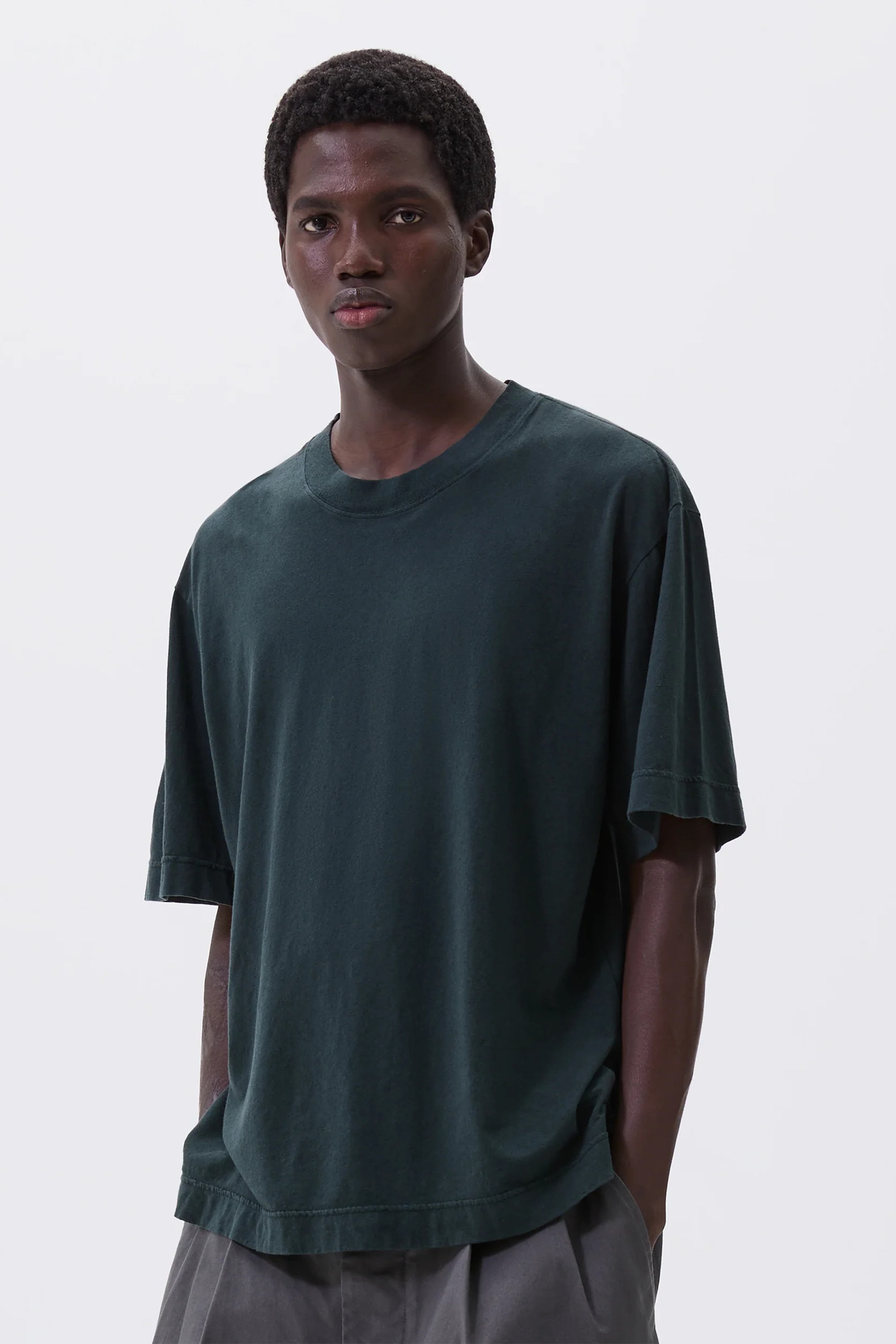 Simple T-Shirt Organic Cotton Linen Jersey Algae_1