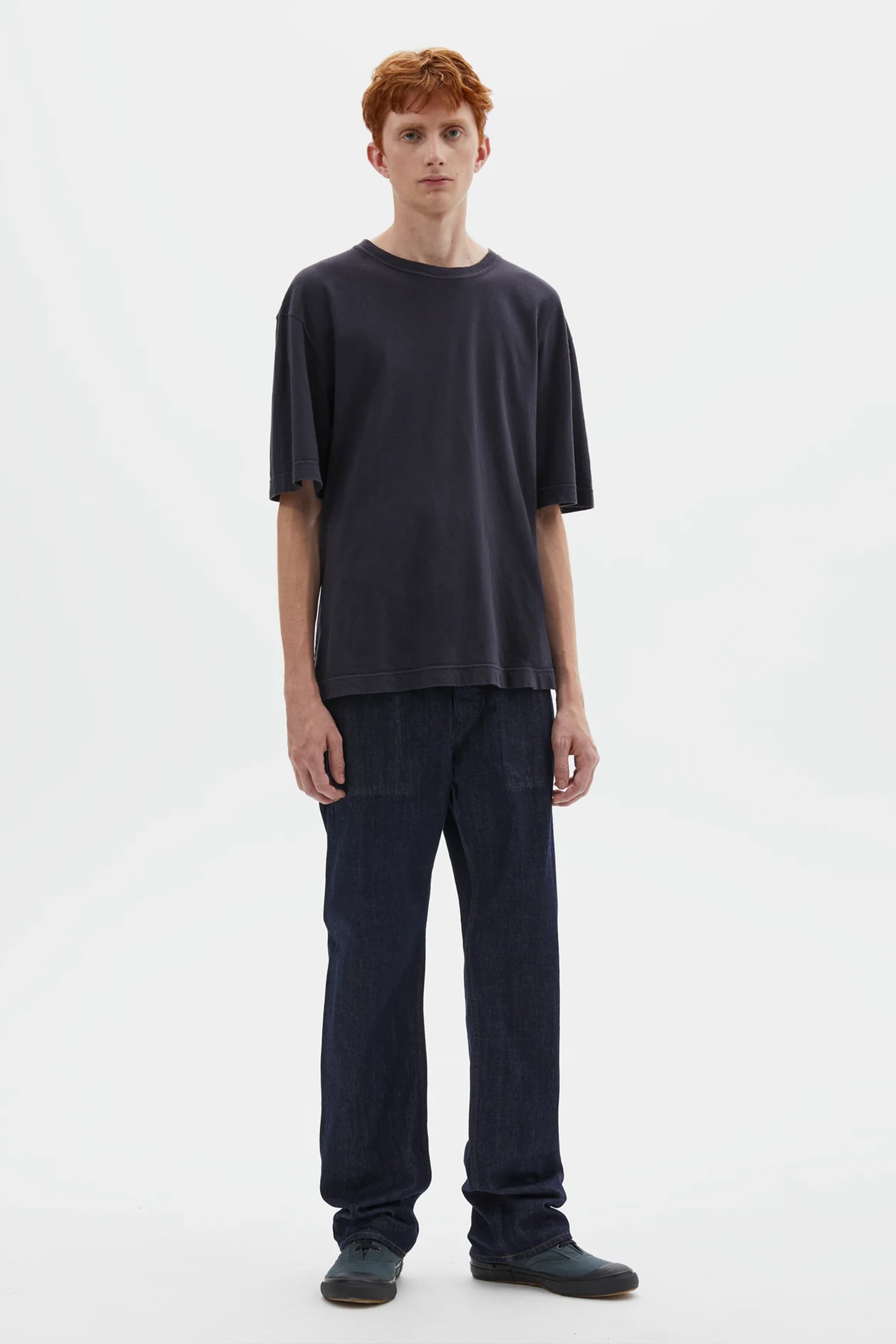 Simple T-Shirt Organic Cotton Linen Jersey Navy