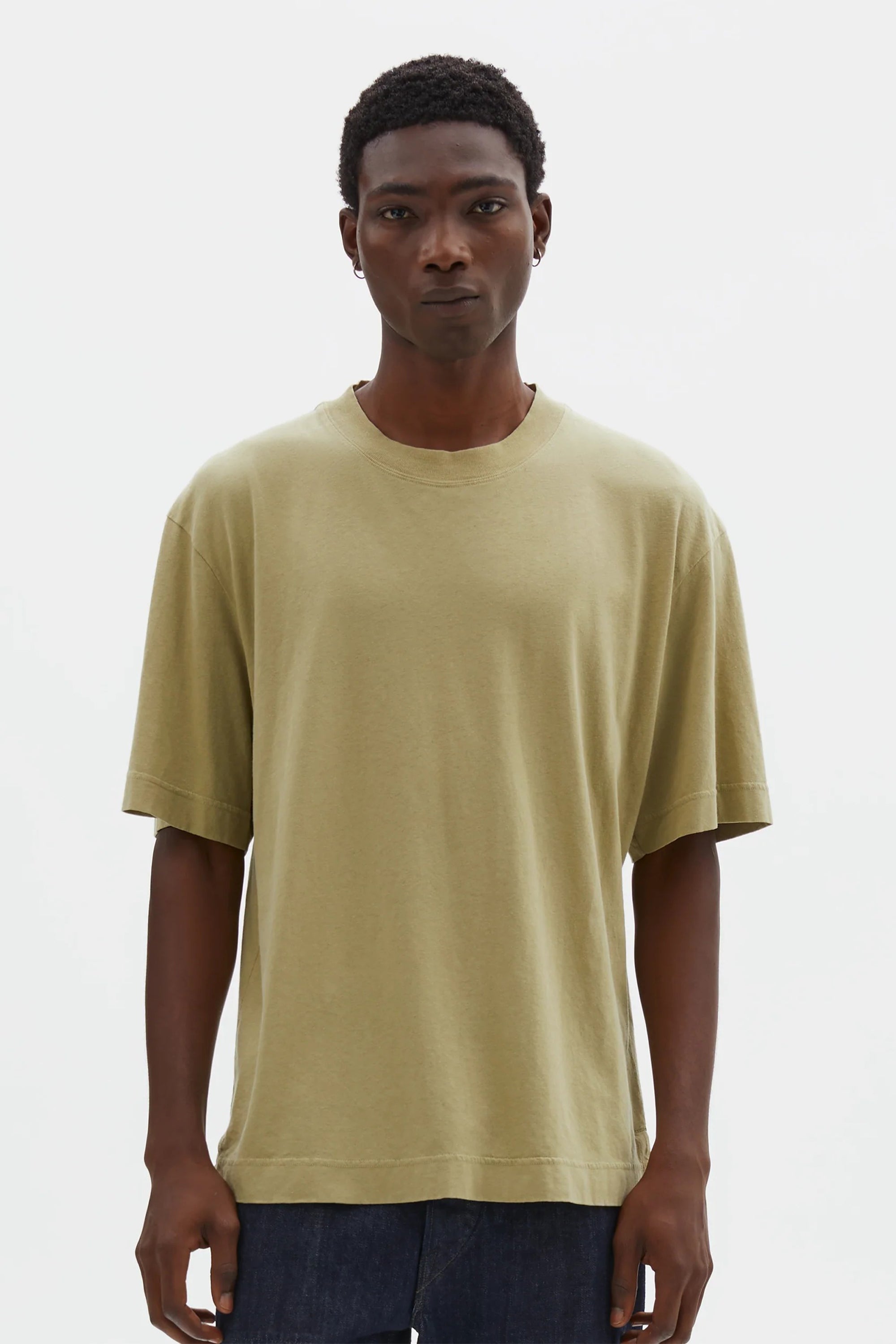 Simple T-Shirt Organic Cotton Linen Jersey Pale Green_1