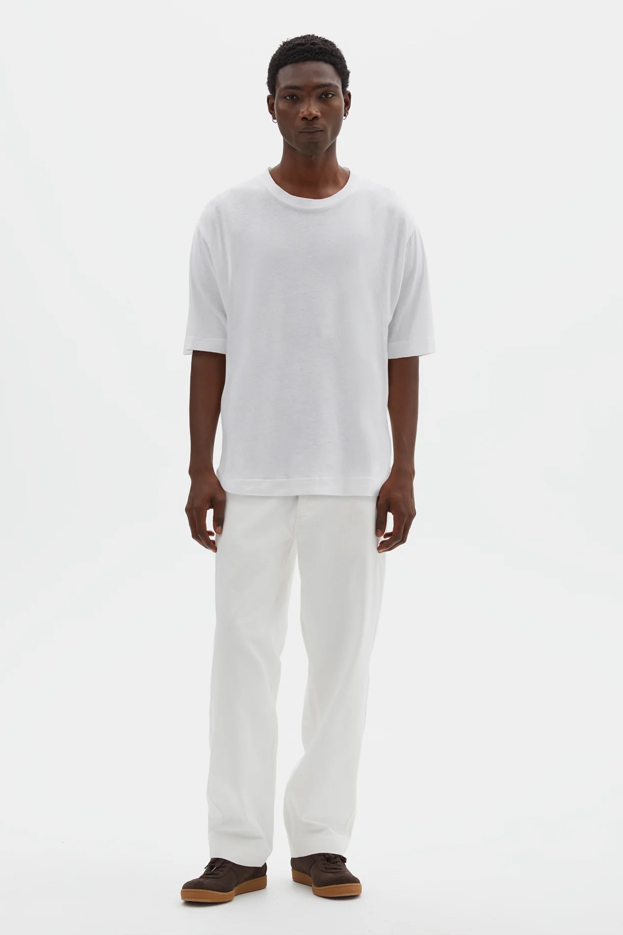 Simple T-Shirt Organic Cotton Linen Jersey White_2
