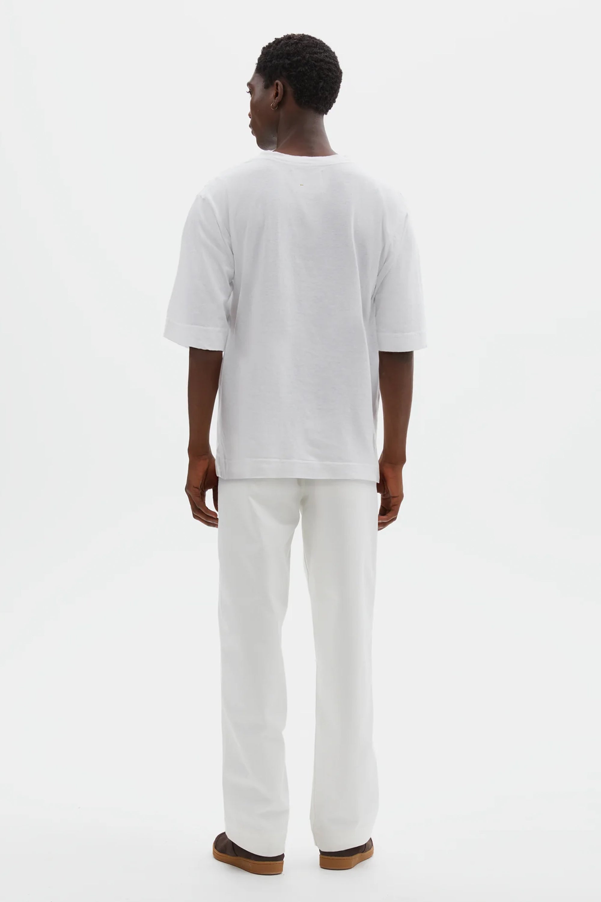 Simple T-Shirt Organic Cotton Linen Jersey White_3