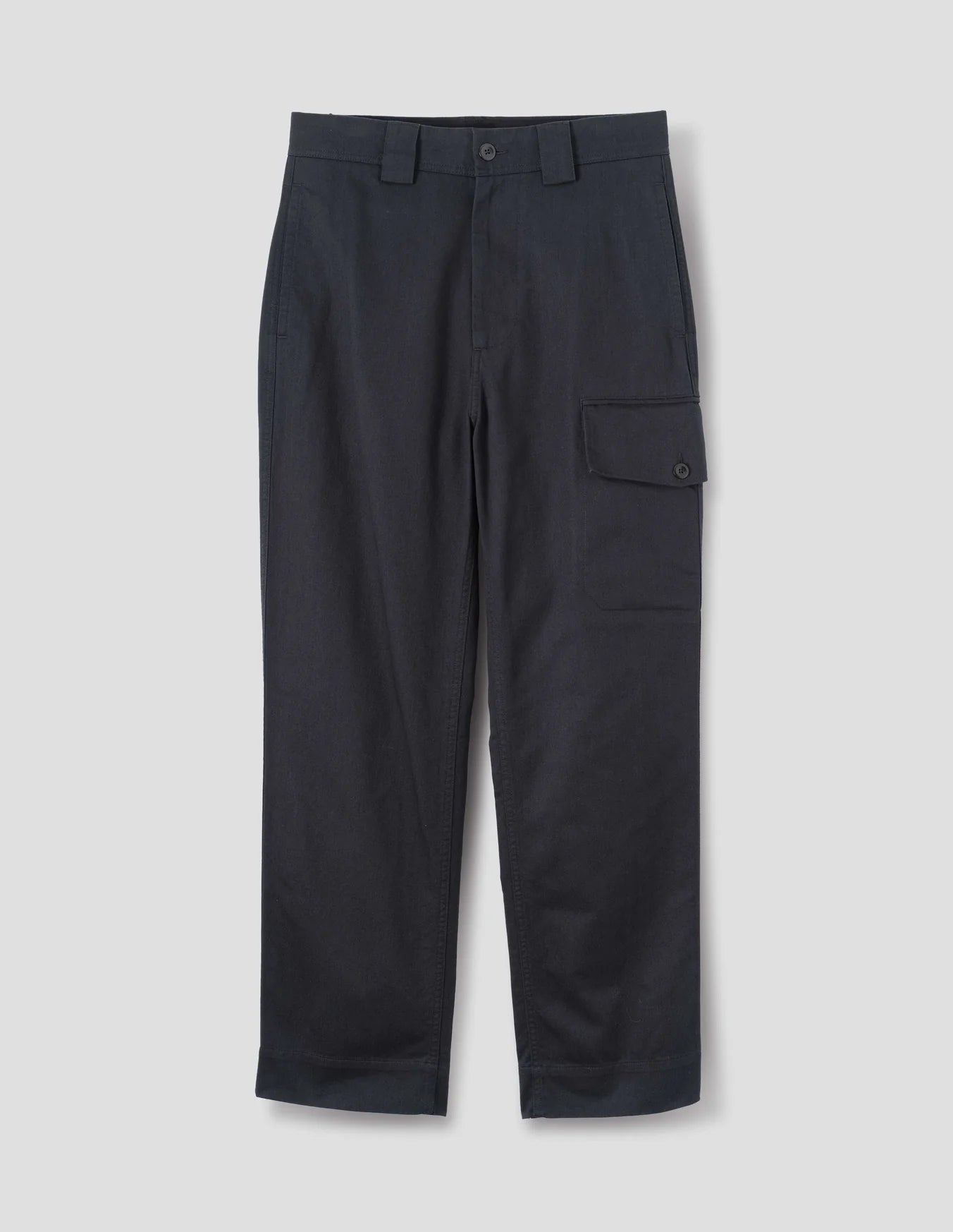 Single Pocket Cargo Trousers Soft Cotton Drill Ink