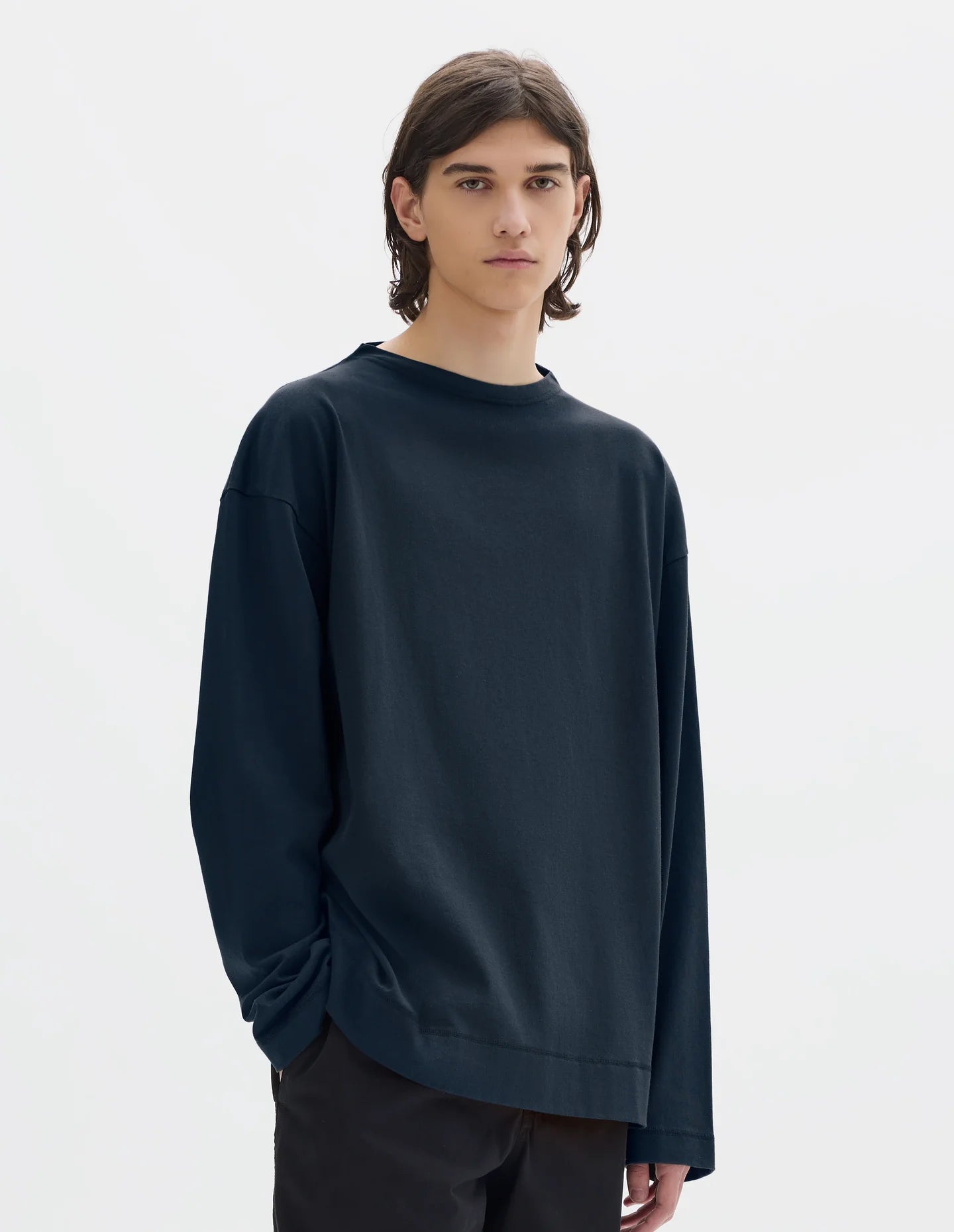 Smock Neck T-Shirt Light Cotton Jersey Ink