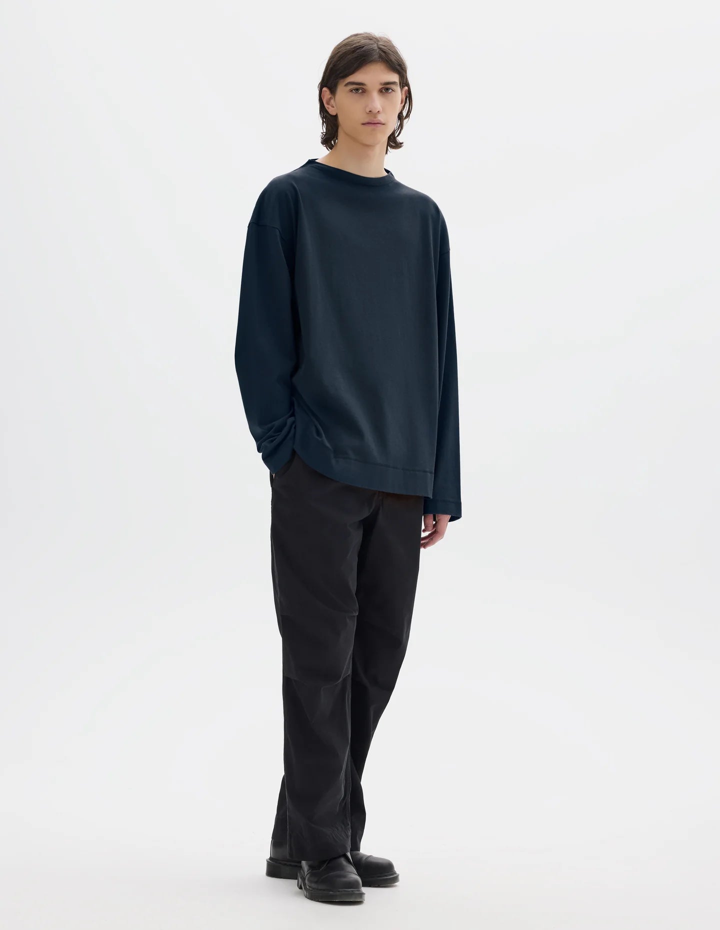 Smock Neck T-Shirt Light Cotton Jersey Ink