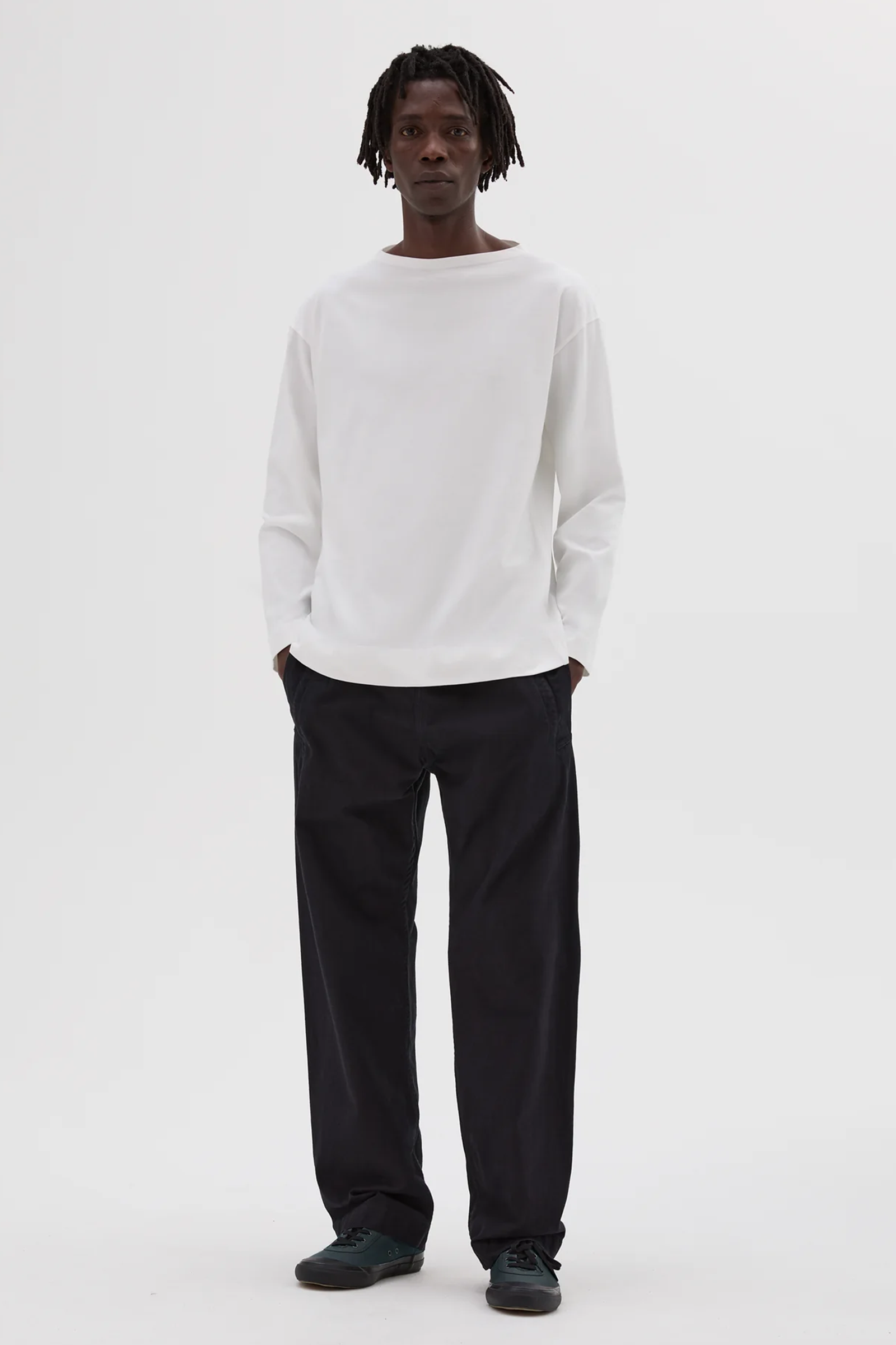 Smock Neck T-Shirt Light Cotton Jersey Off White_2