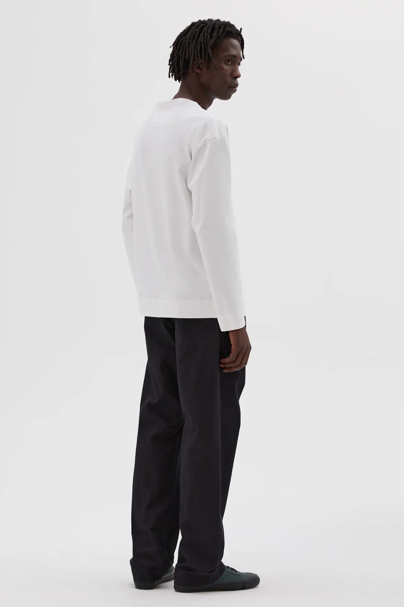 Smock Neck T-Shirt Light Cotton Jersey Off White_3