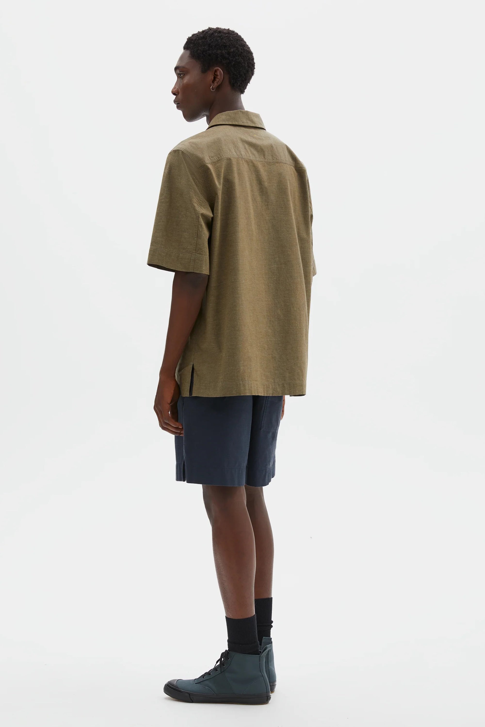 SS PJ Shirt Dry Cotton End On End Moss