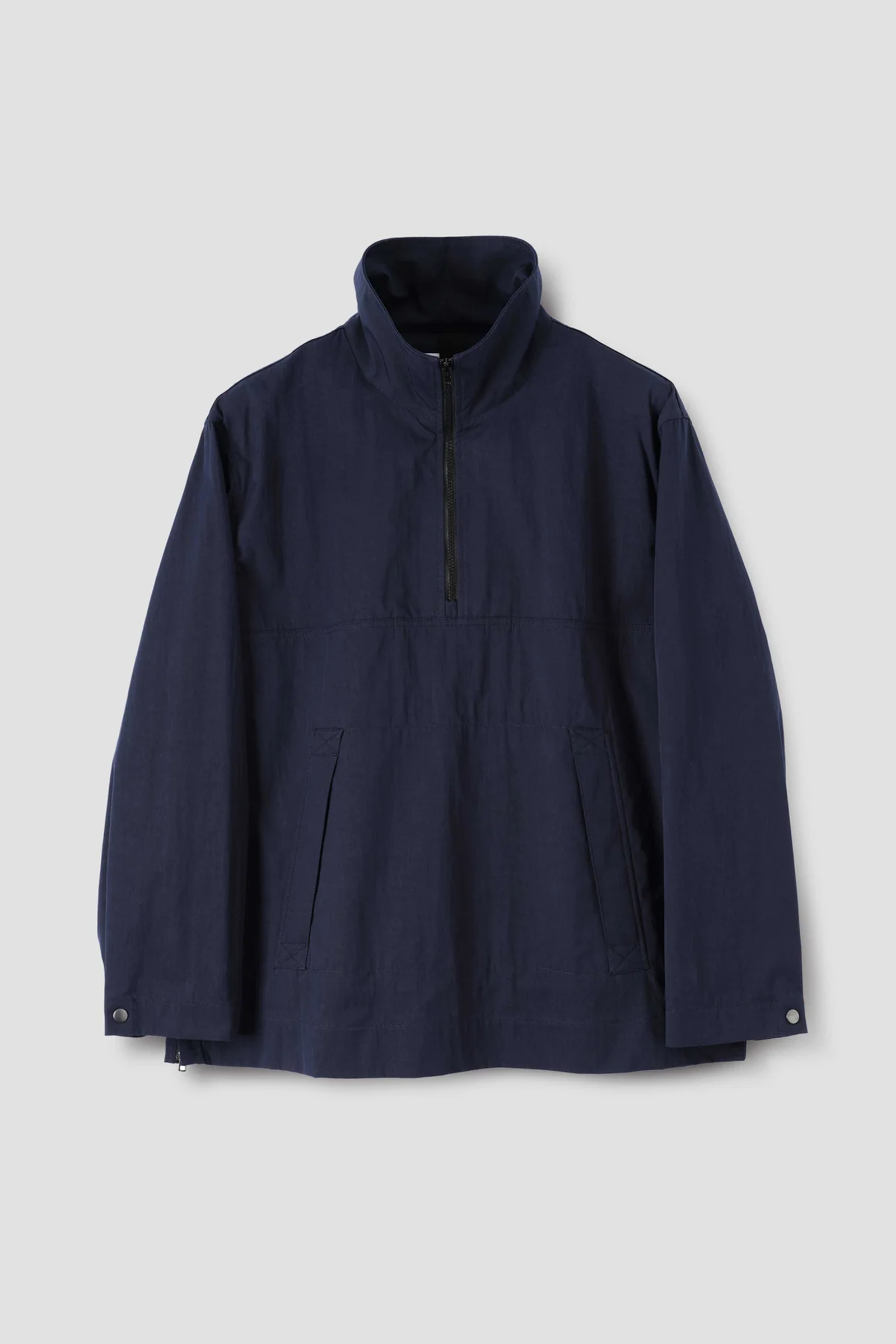 Stand Collar Anorak Proofed Cotton Nylon Navy_4