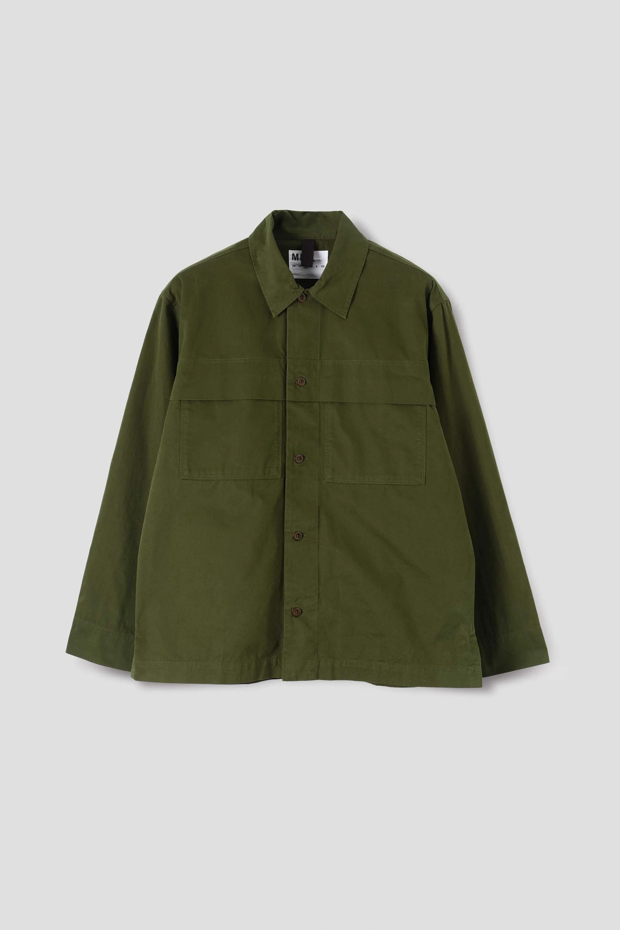 Storm Flap Shirt Brushed Cotton Twill Seaweed_4
