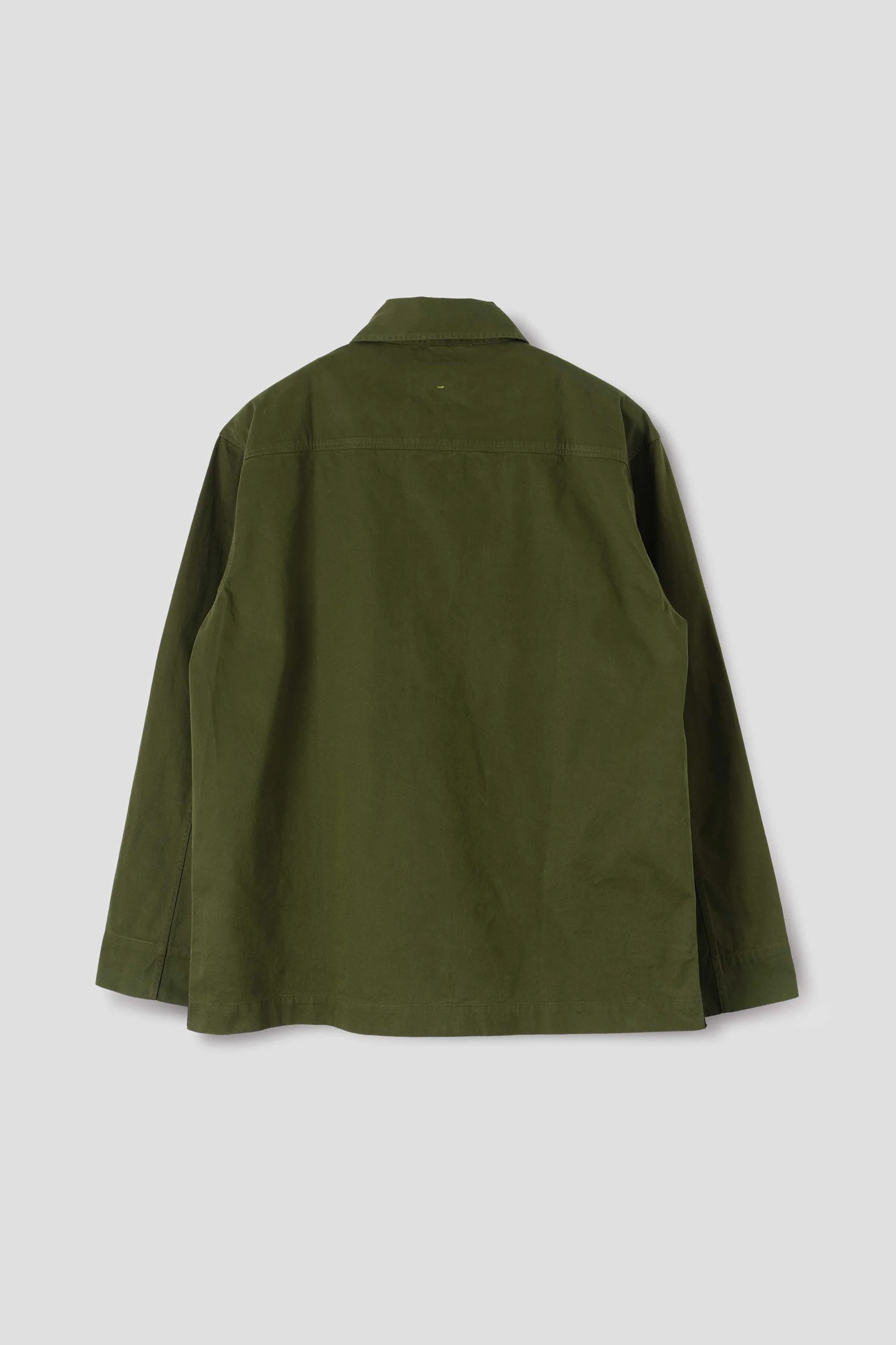 Storm Flap Shirt Brushed Cotton Twill Seaweed_5