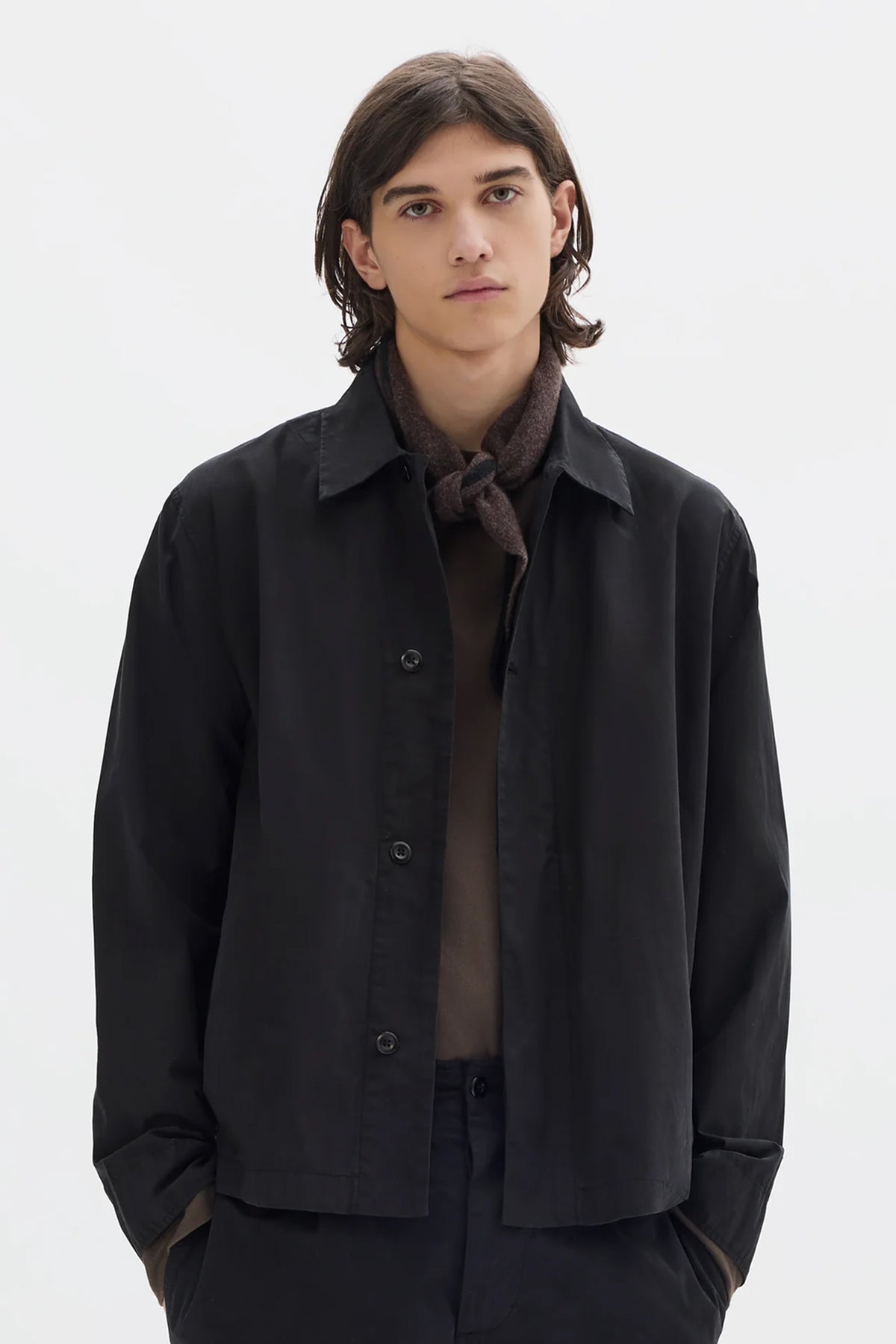 Tipped Scout Scarf Lambswool Chocolate/ Black