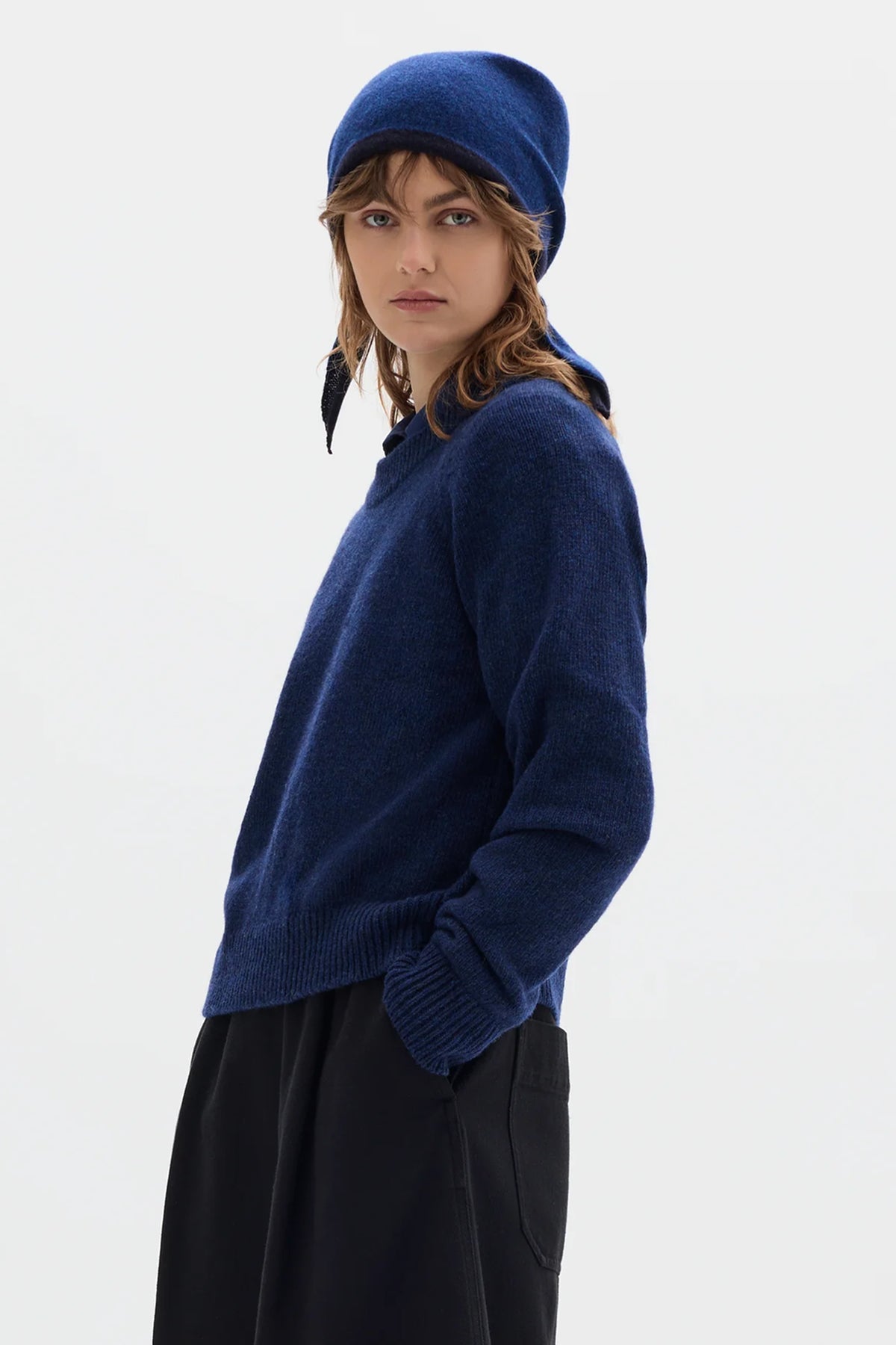 Tipped Scout Scarf Lambswool Cobalt/ Indigo_2