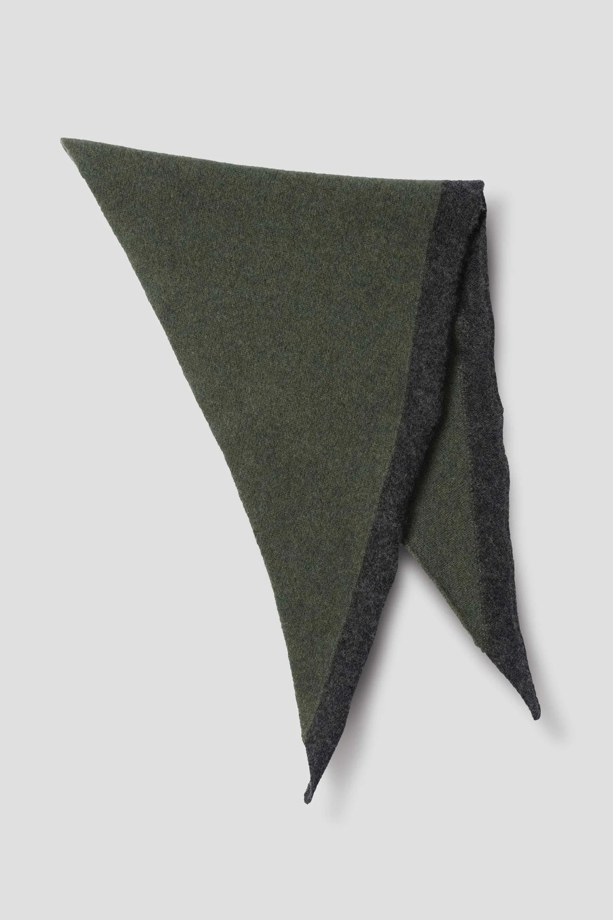 Tipped Scout Scarf Lambswool Green/ Charcoal