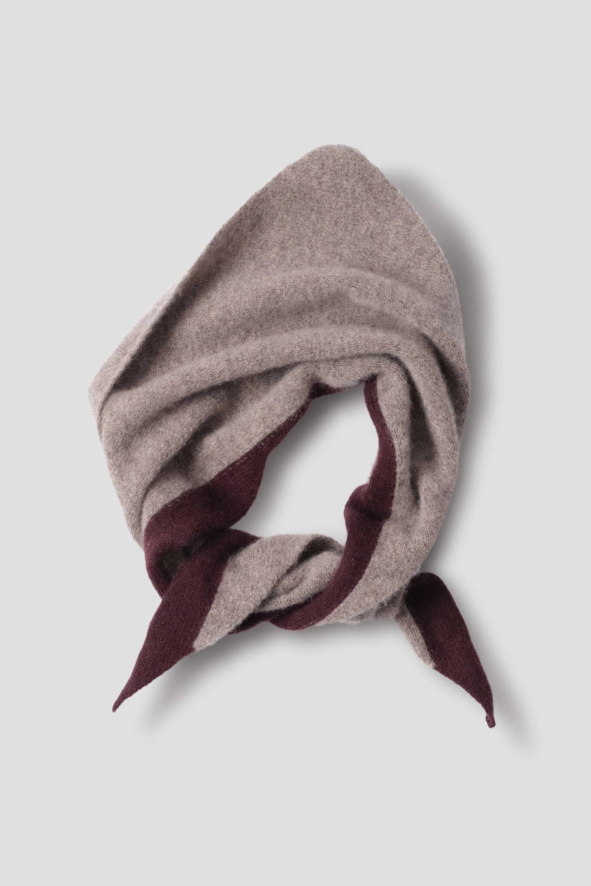 Tipped Scout Scarf Lambswool Pebble/ Mahogany