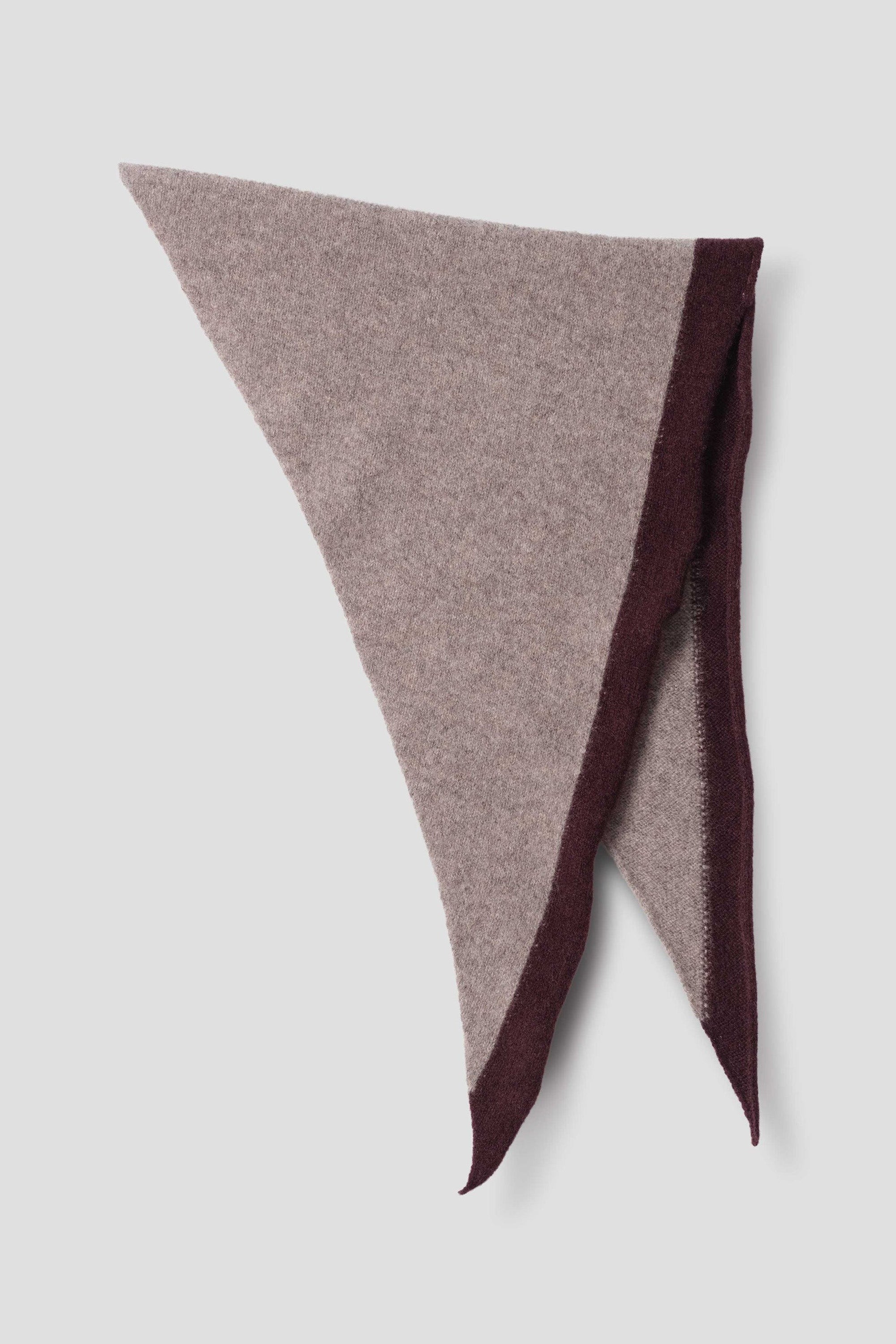 Tipped Scout Scarf Lambswool Pebble/ Mahogany