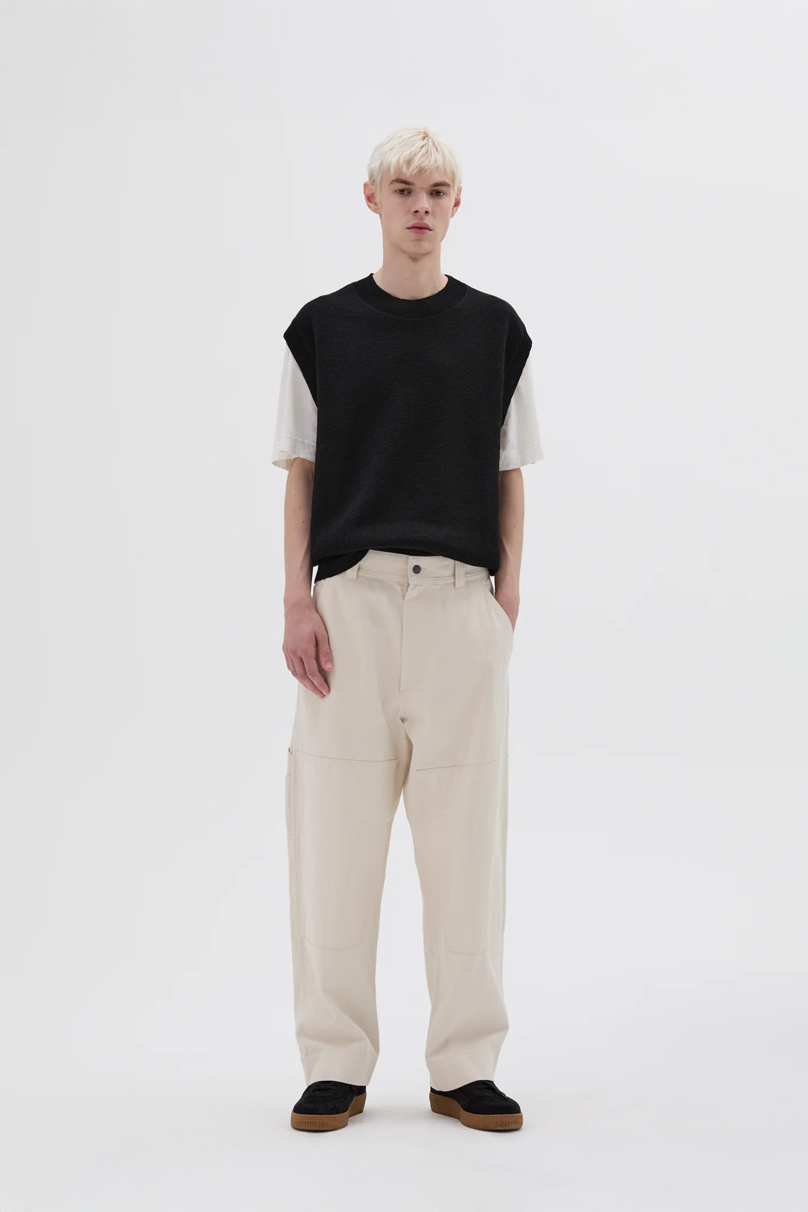 Tool Pocket Trousers Natural Cotton Denim Natural_1