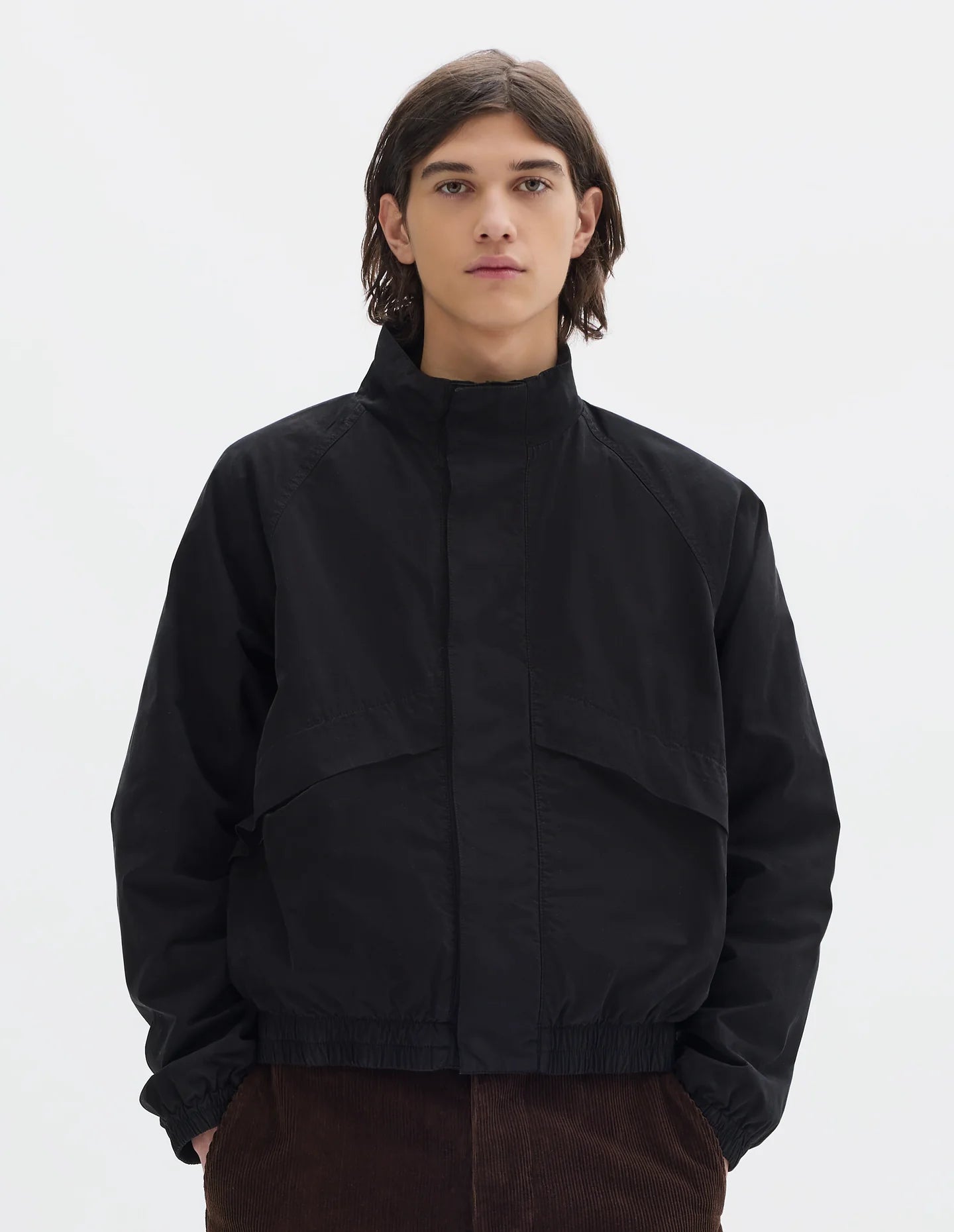 Track Jacket Crisp Cotton Poplin Black