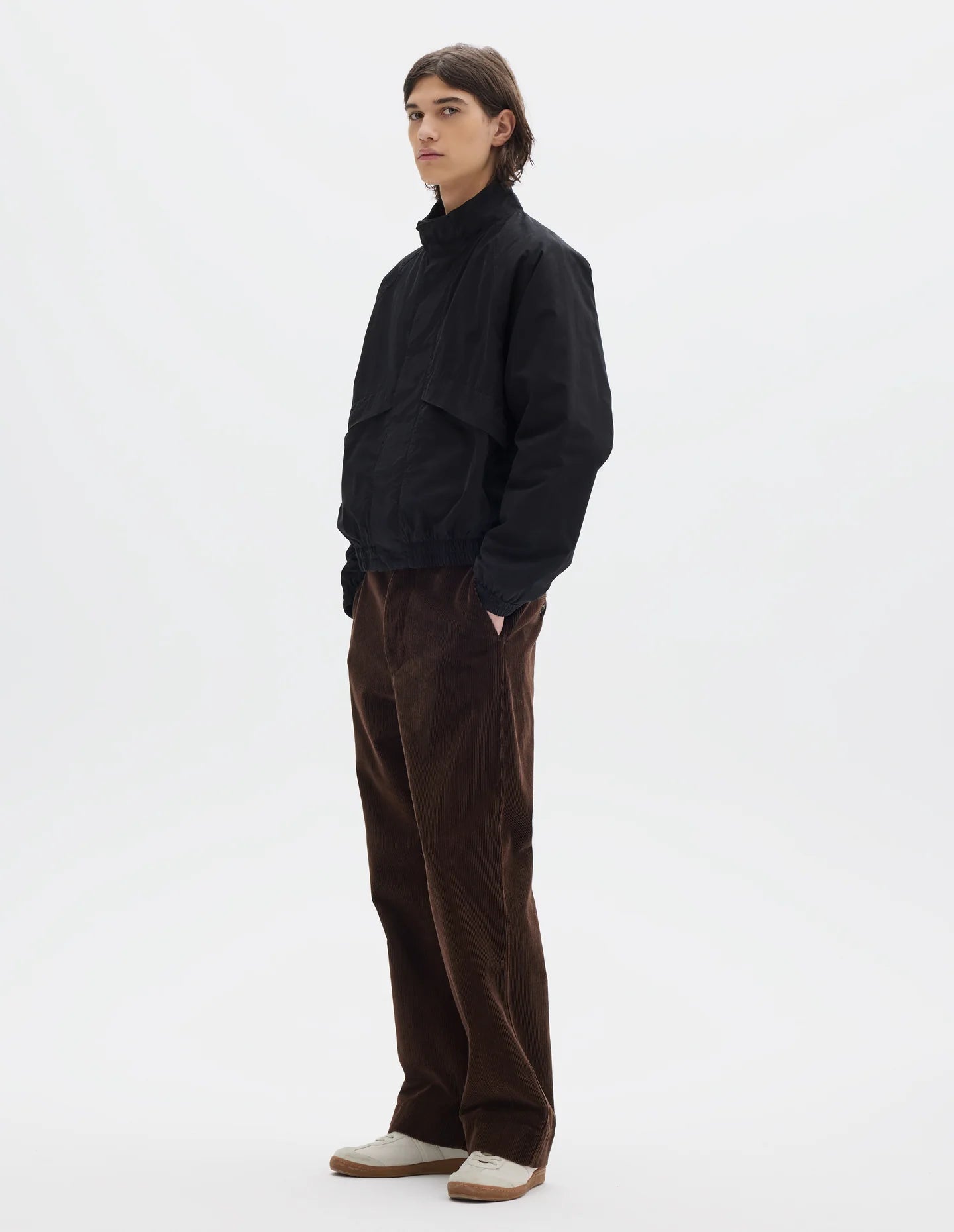 Track Jacket Crisp Cotton Poplin Black