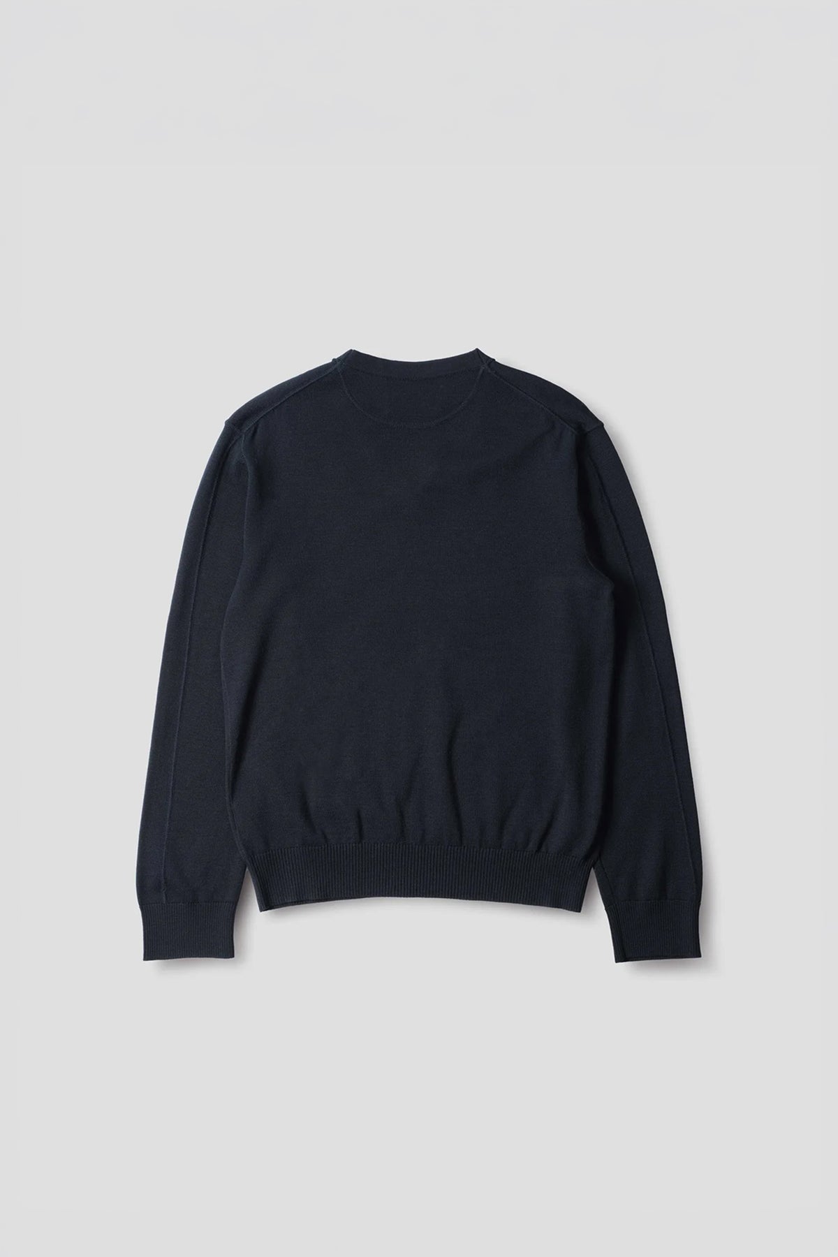 V Neck Jumper Fine Merino Wool Ink_6