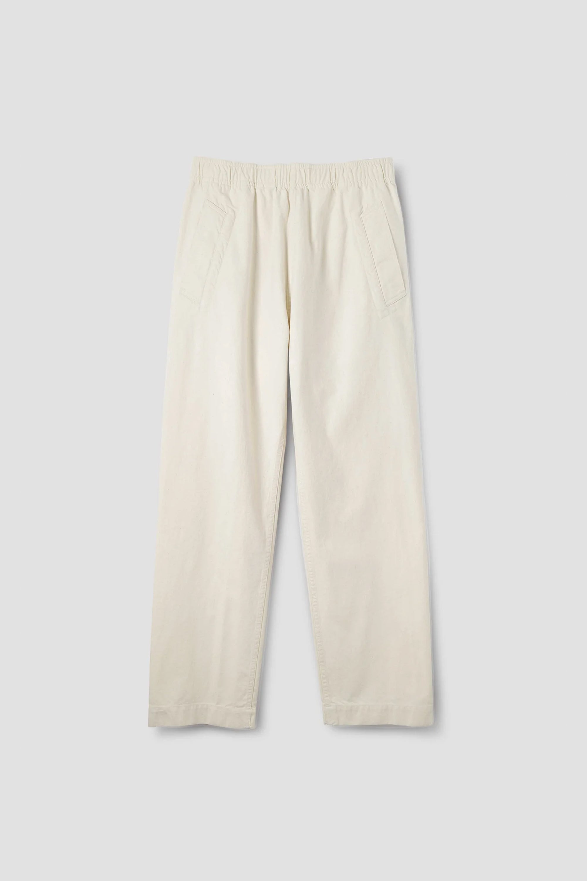Wide Leg Joggers Workwear Cotton Twill Off White