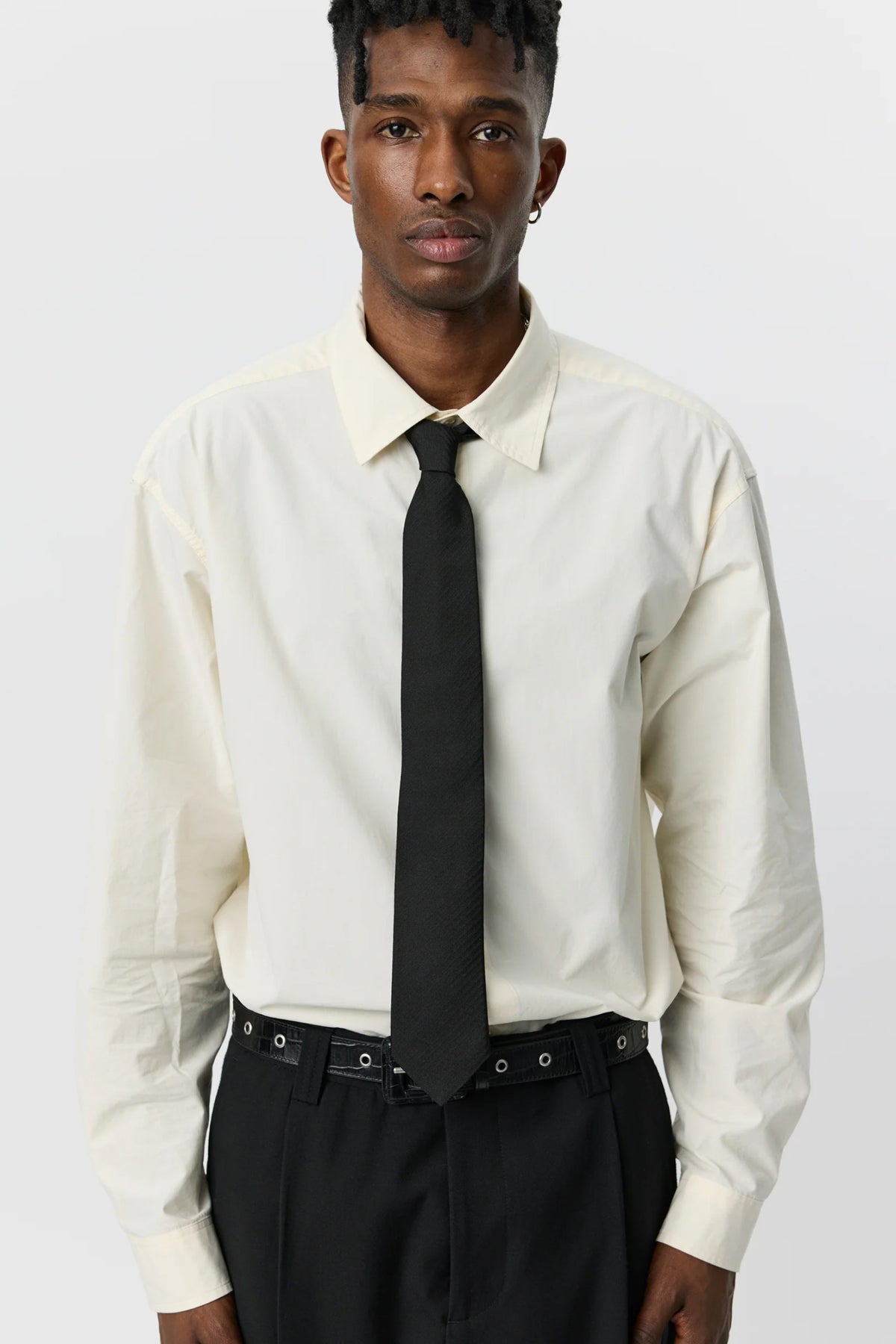 Banquet Tie Black Herringbone