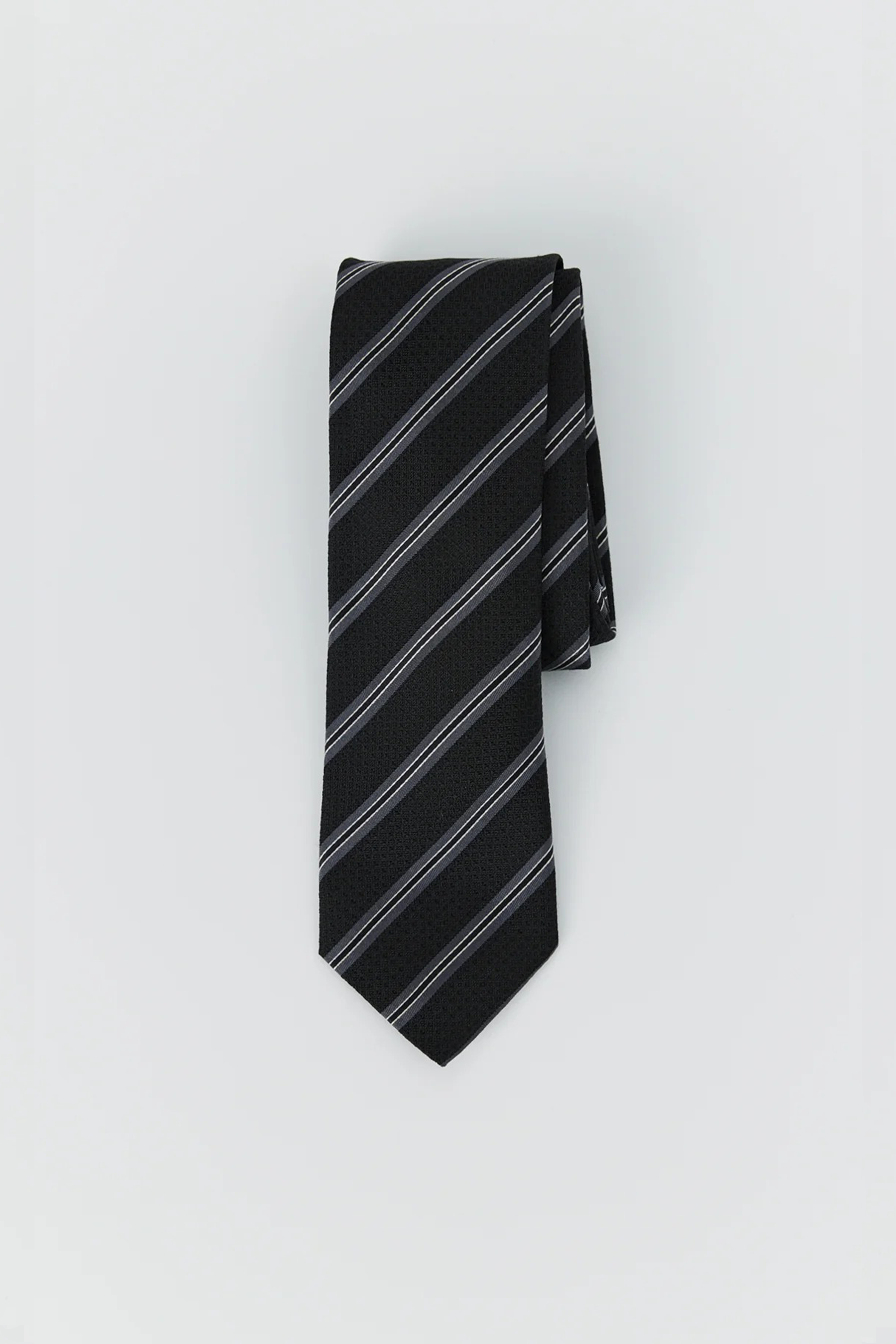 Banquet Tie Black Wide Stripe