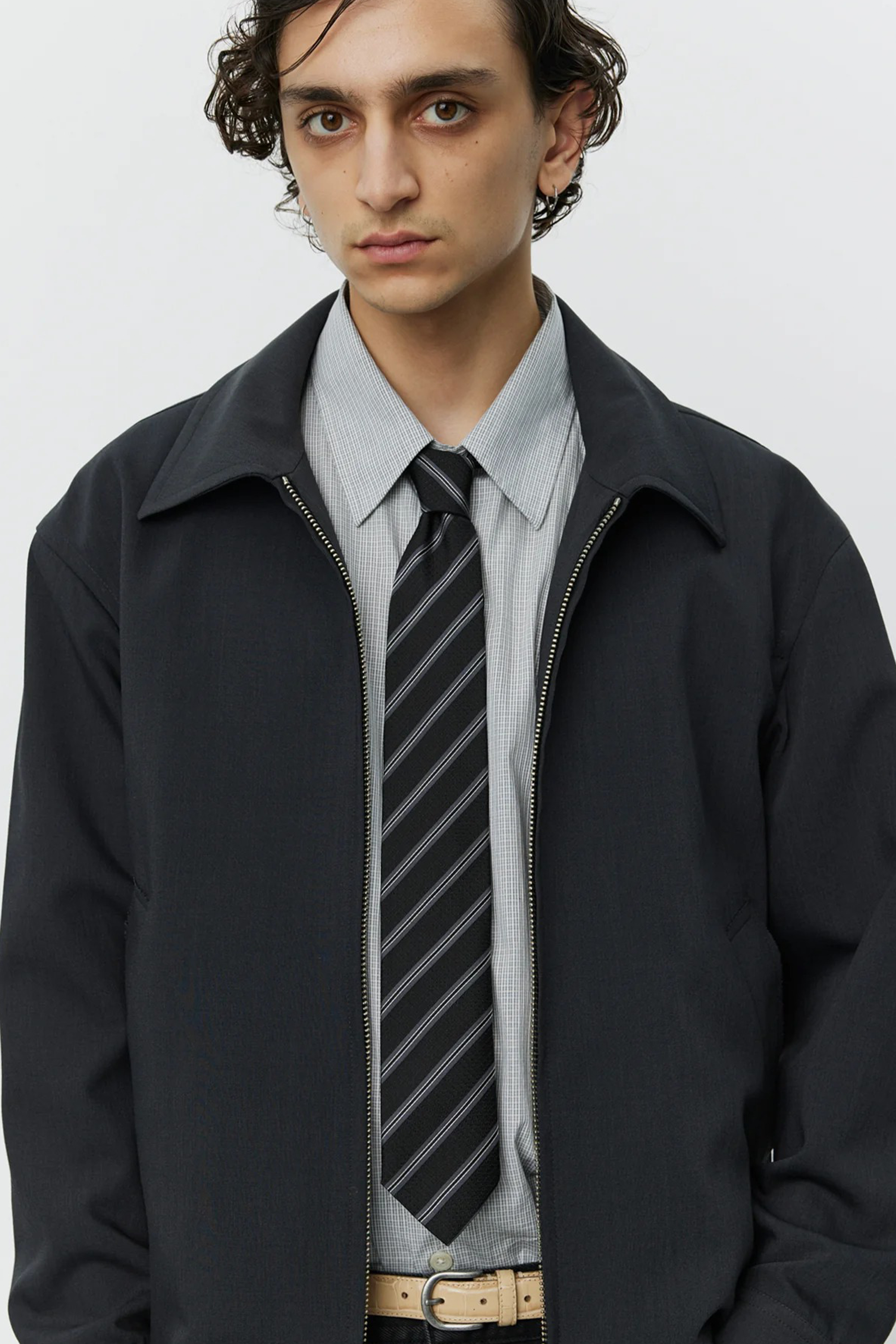 Banquet Tie Black Wide Stripe