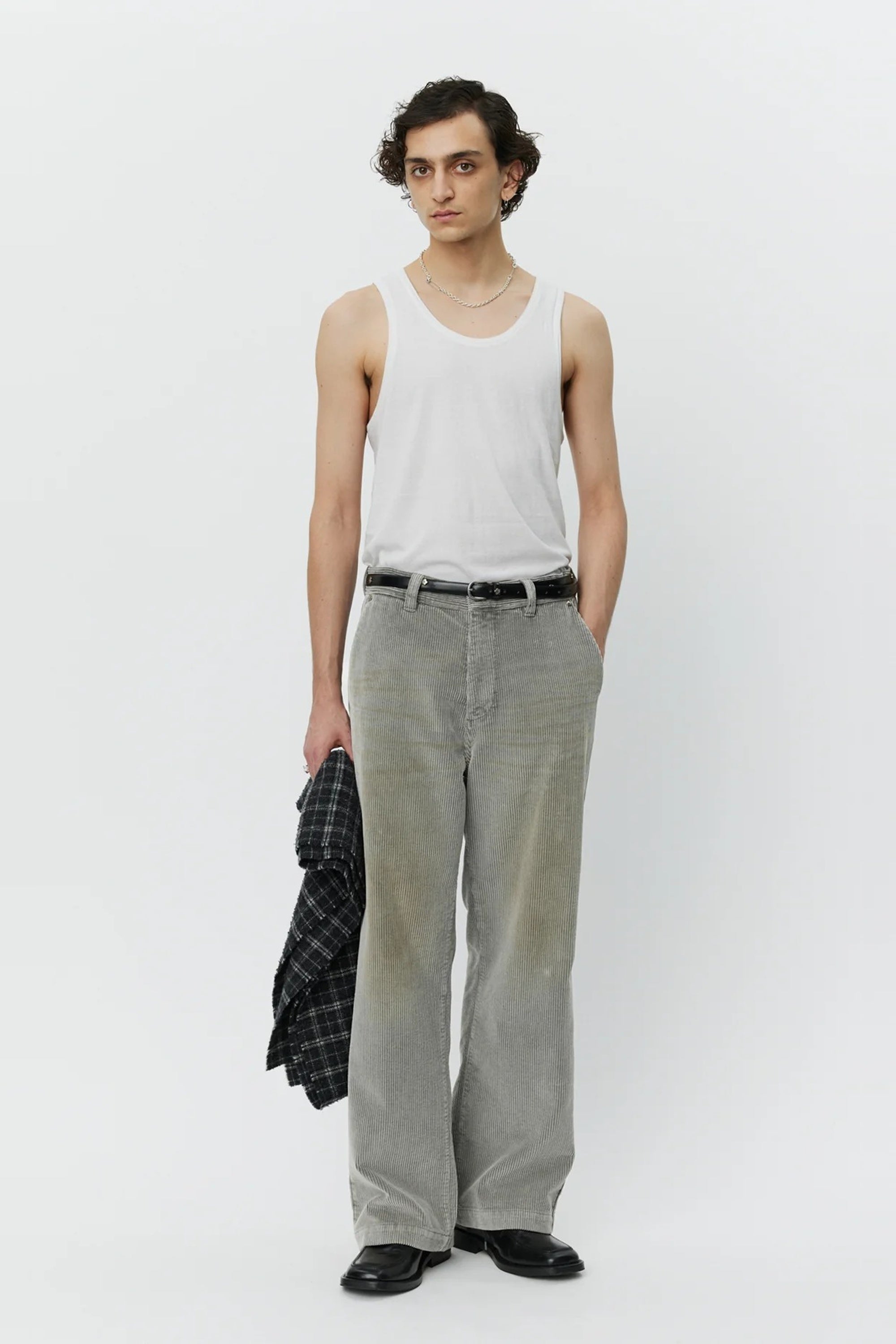 Cord Trousers Stained Grey