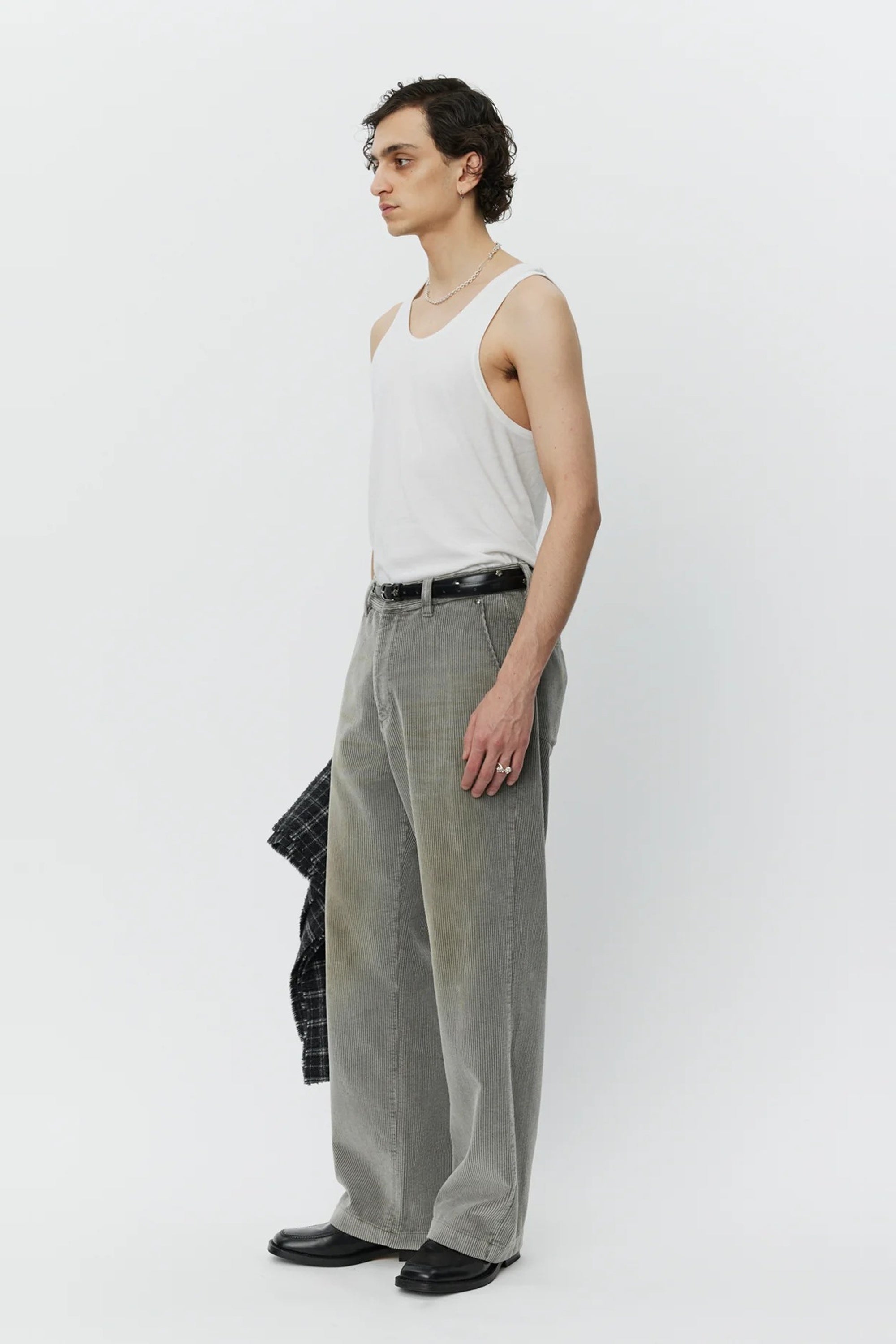Cord Trousers Stained Grey