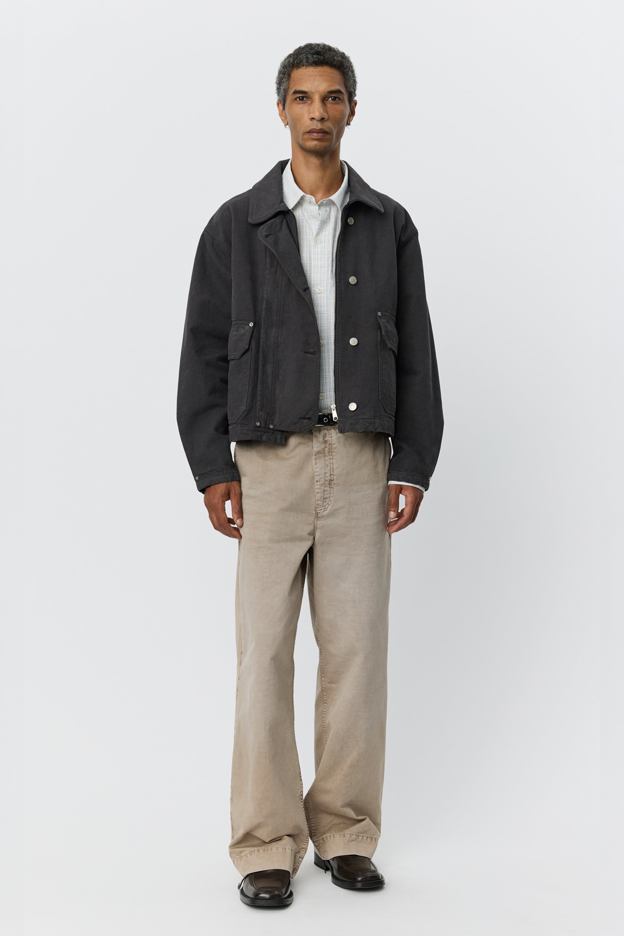 Courier Jacket Washed Grey Canvas