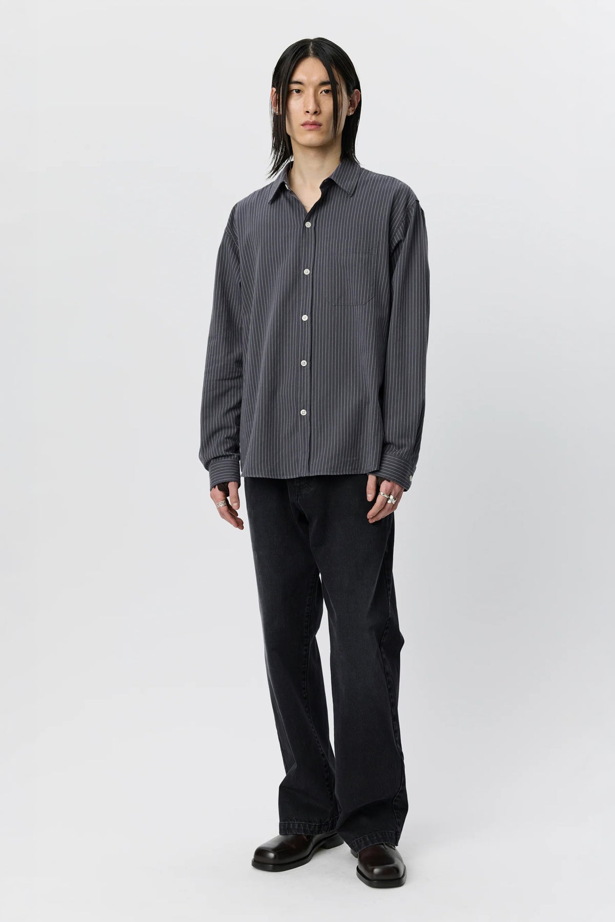 Distant Shirt Blush Stripe