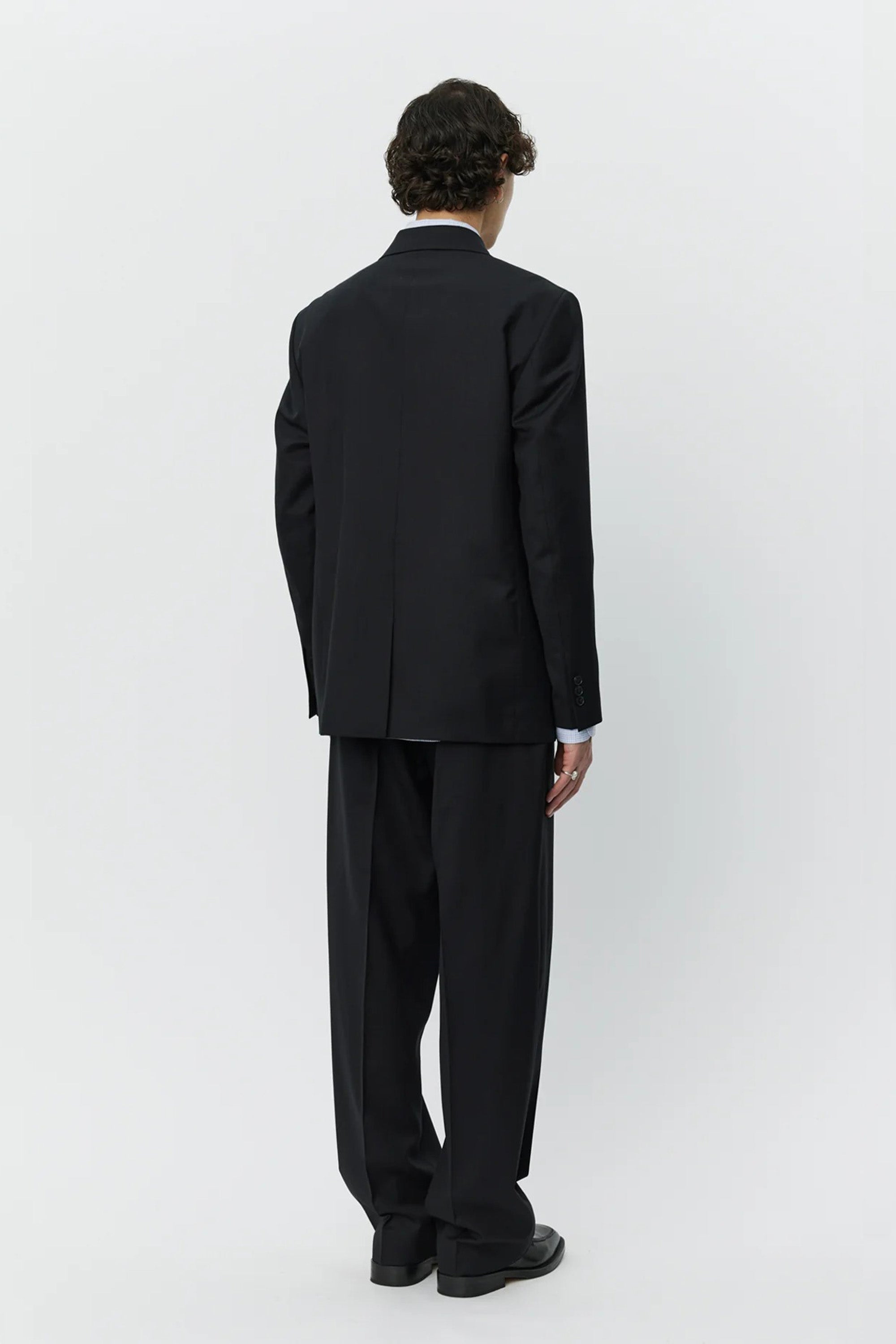 Double Breasted Blazer Black Wool