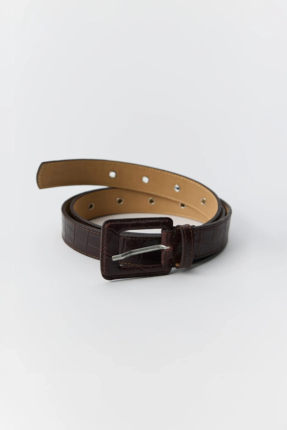 Drivers Belt Dark Brown Croc