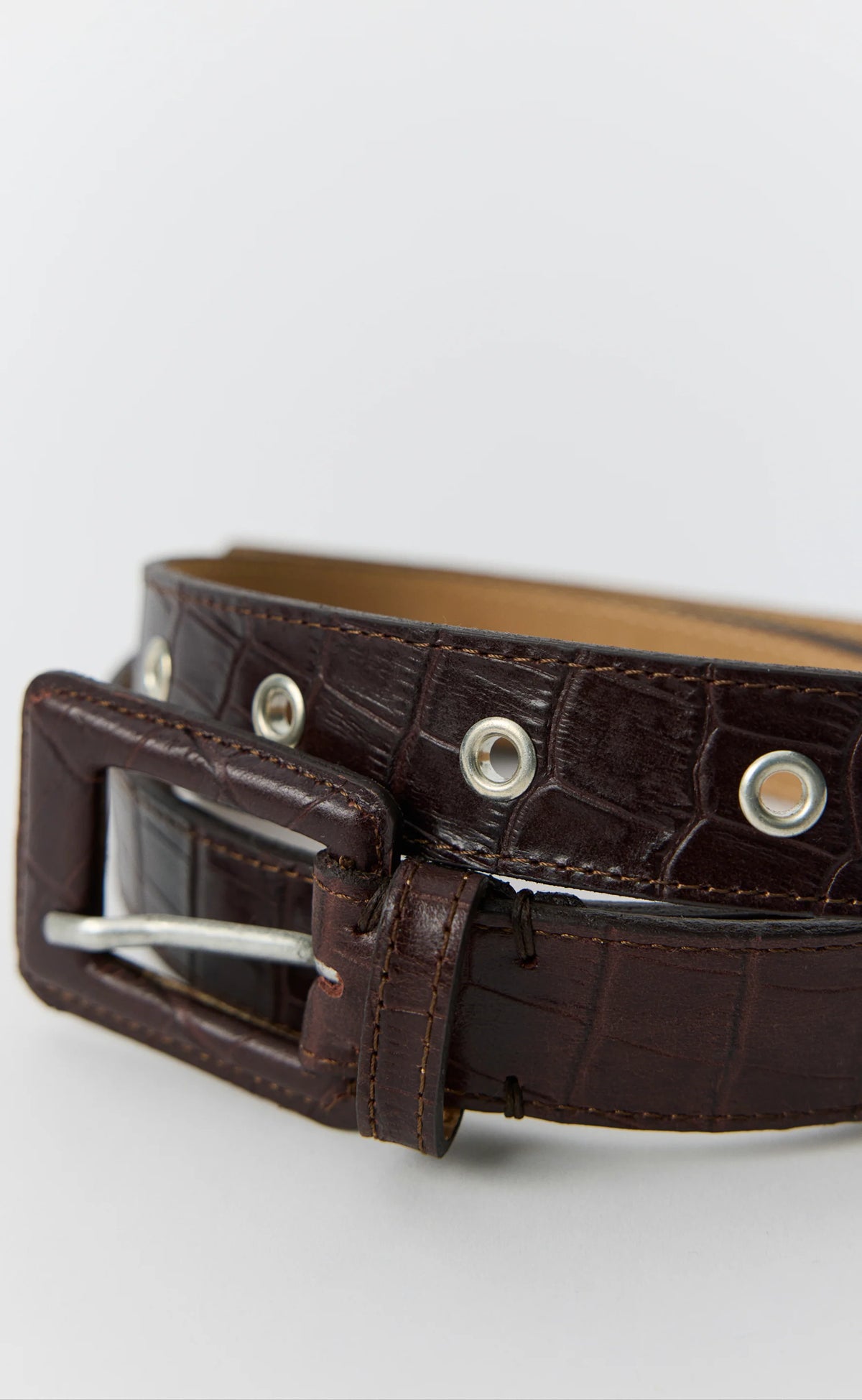 Drivers Belt Dark Brown Croc_3