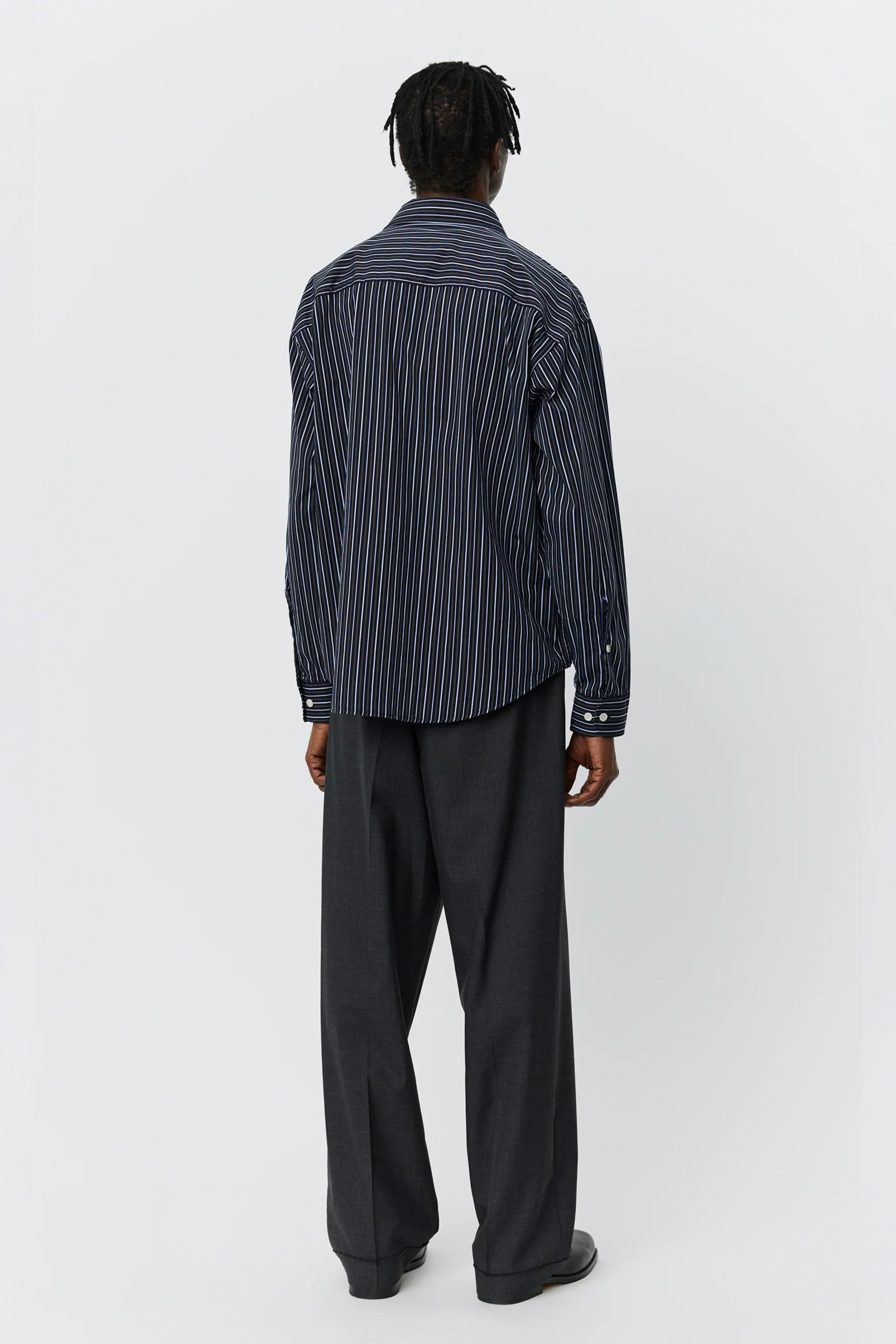 Exact Shirt Black Office Stripe_3