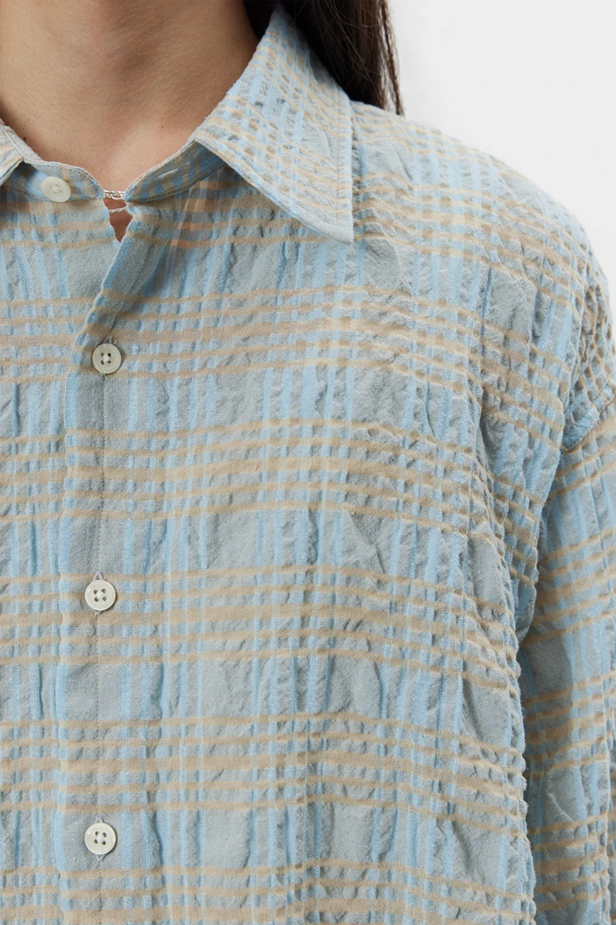 Exact Shirt Pale Blue Structured Check_4