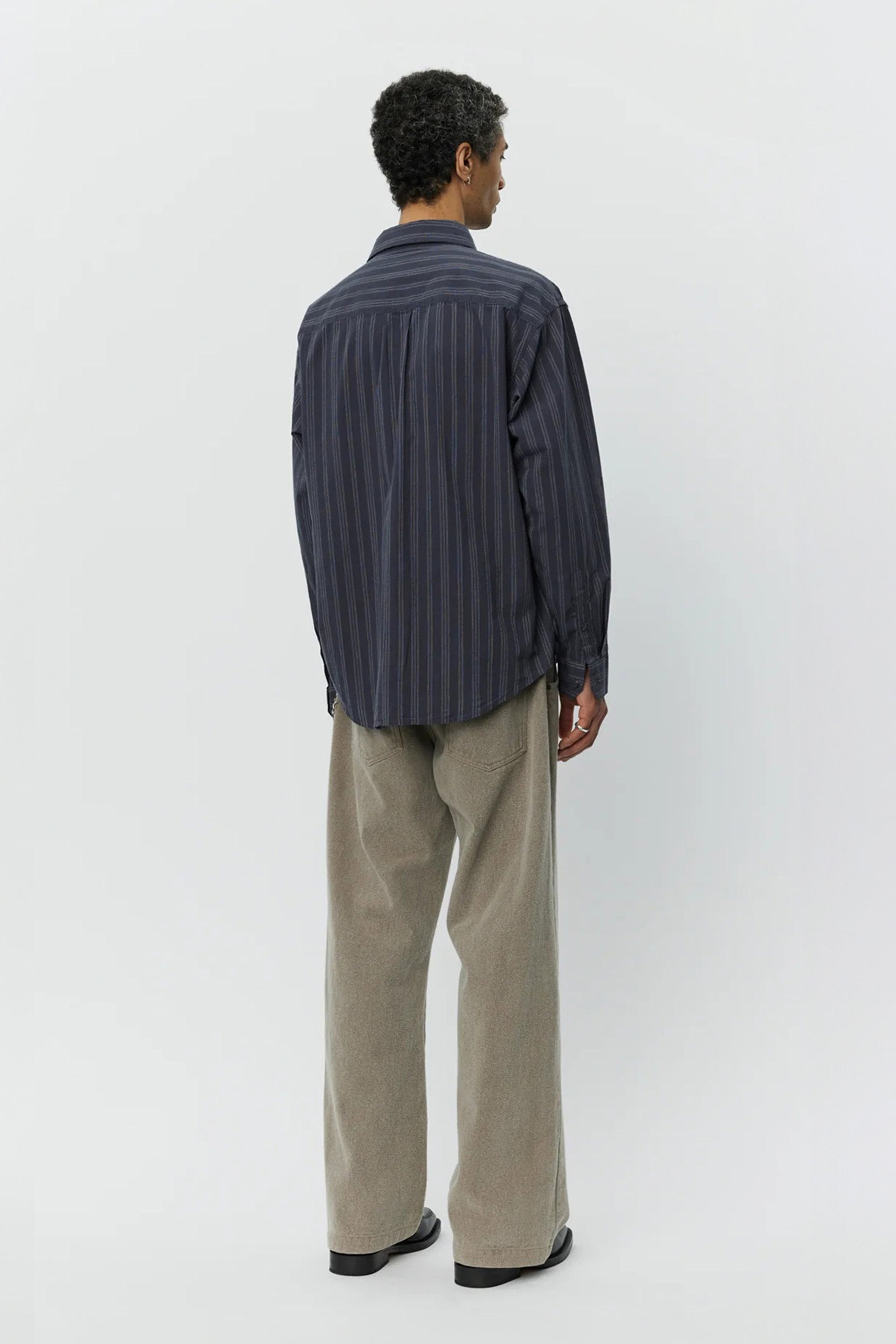 Executive Shirt Dark Grey Double Stripe