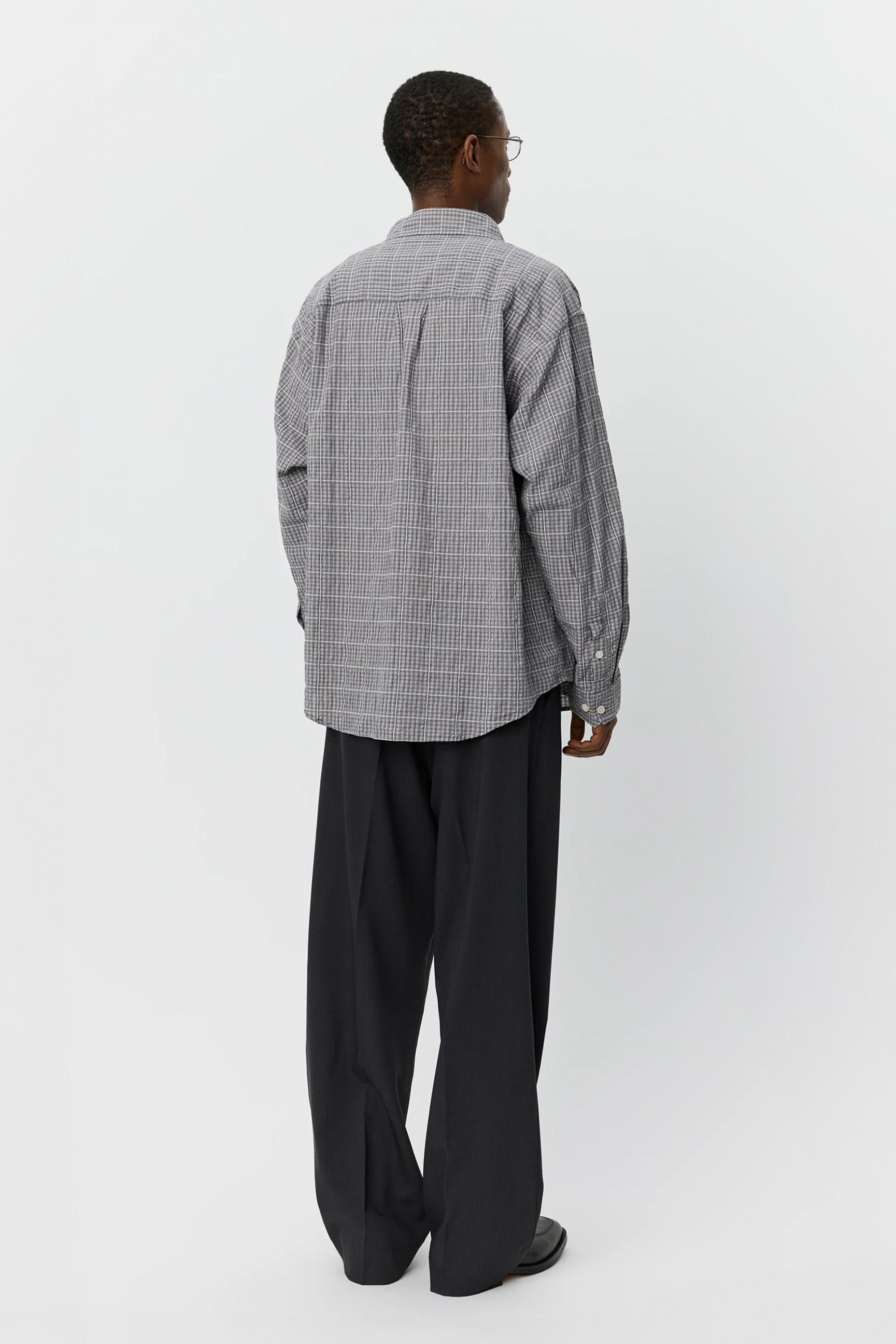 Executive Shirt Grey Textured Check