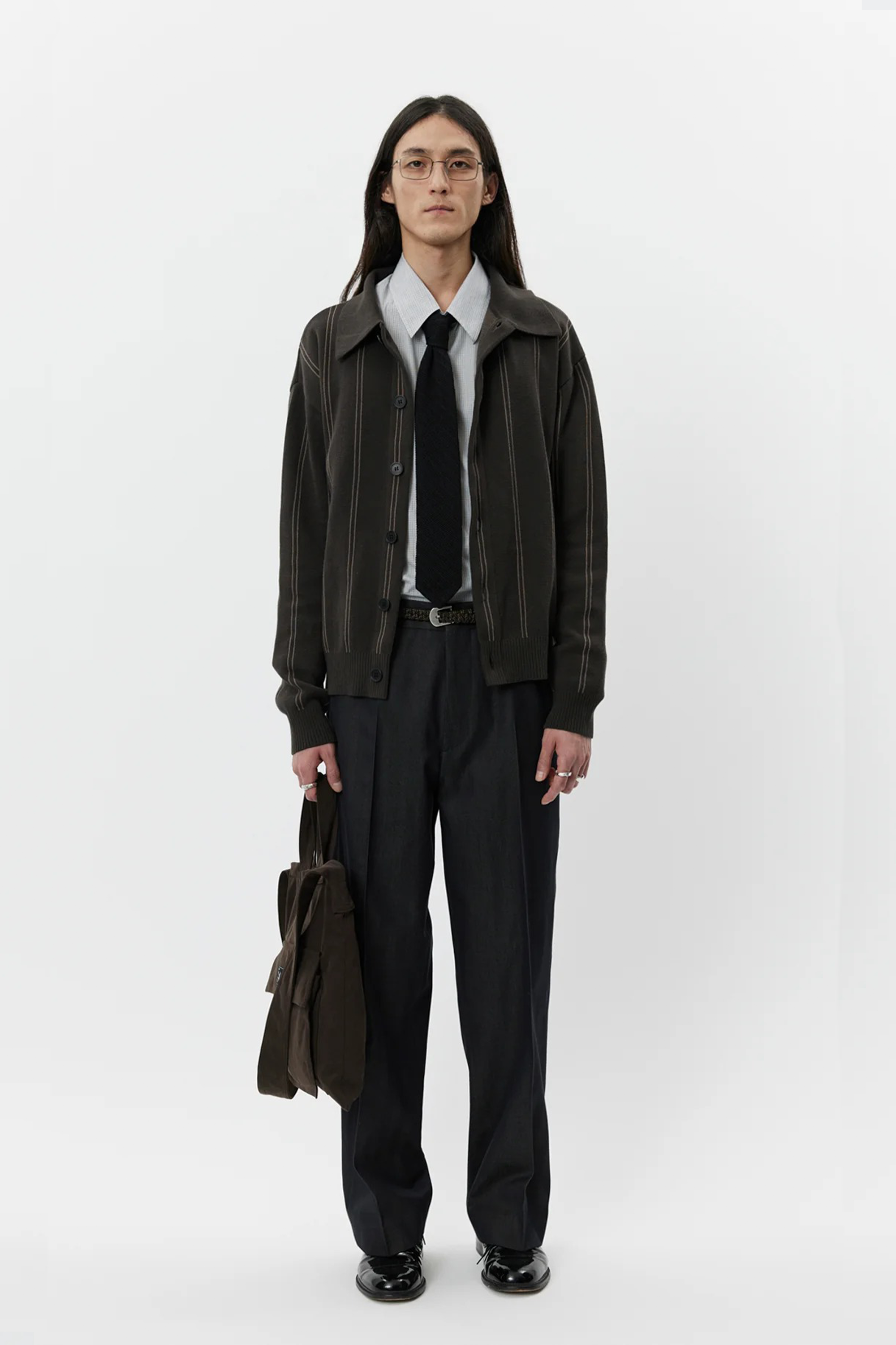 Formal Cardigan Biscuit Stripe