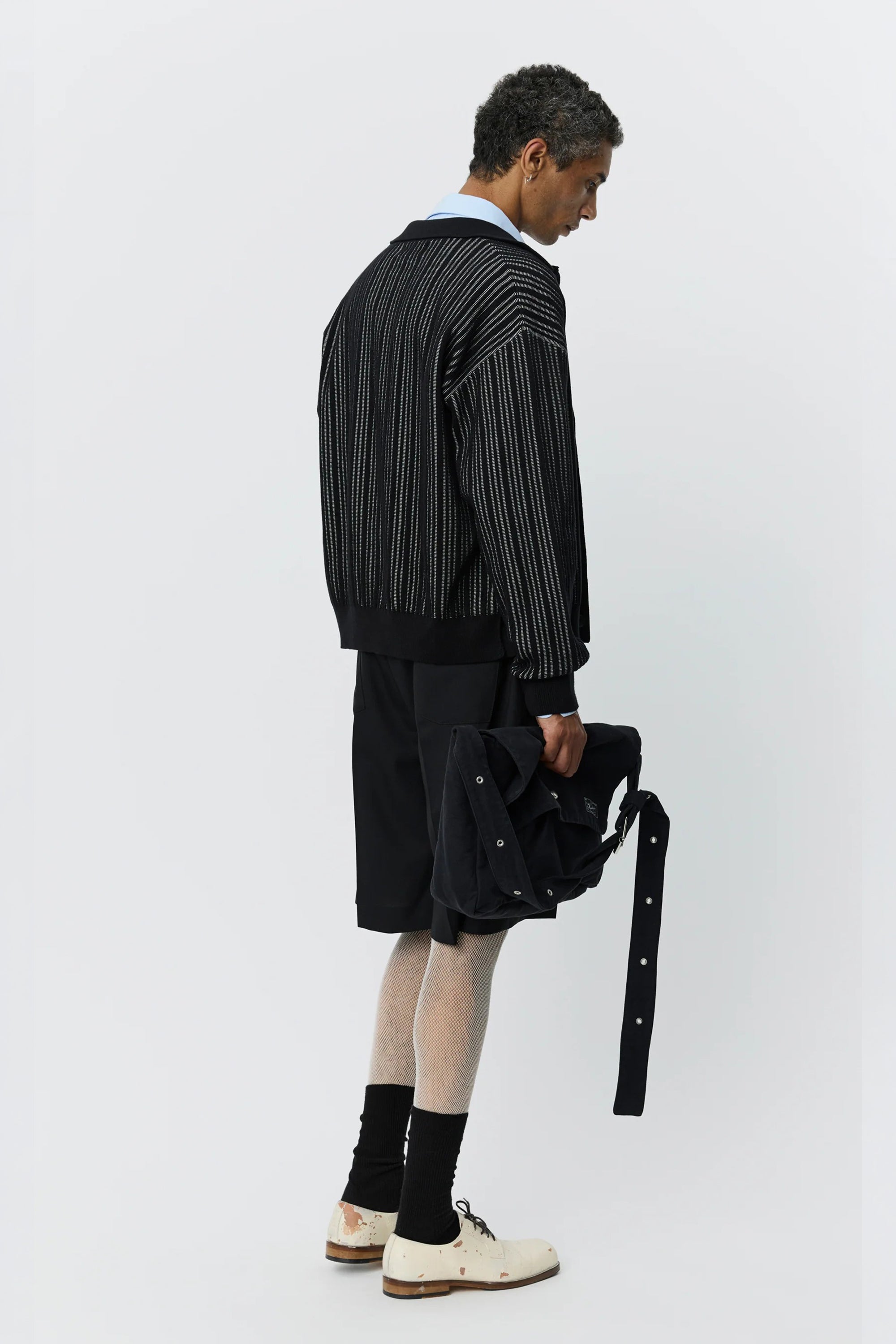 Formal Cardigan Black Stripe_3