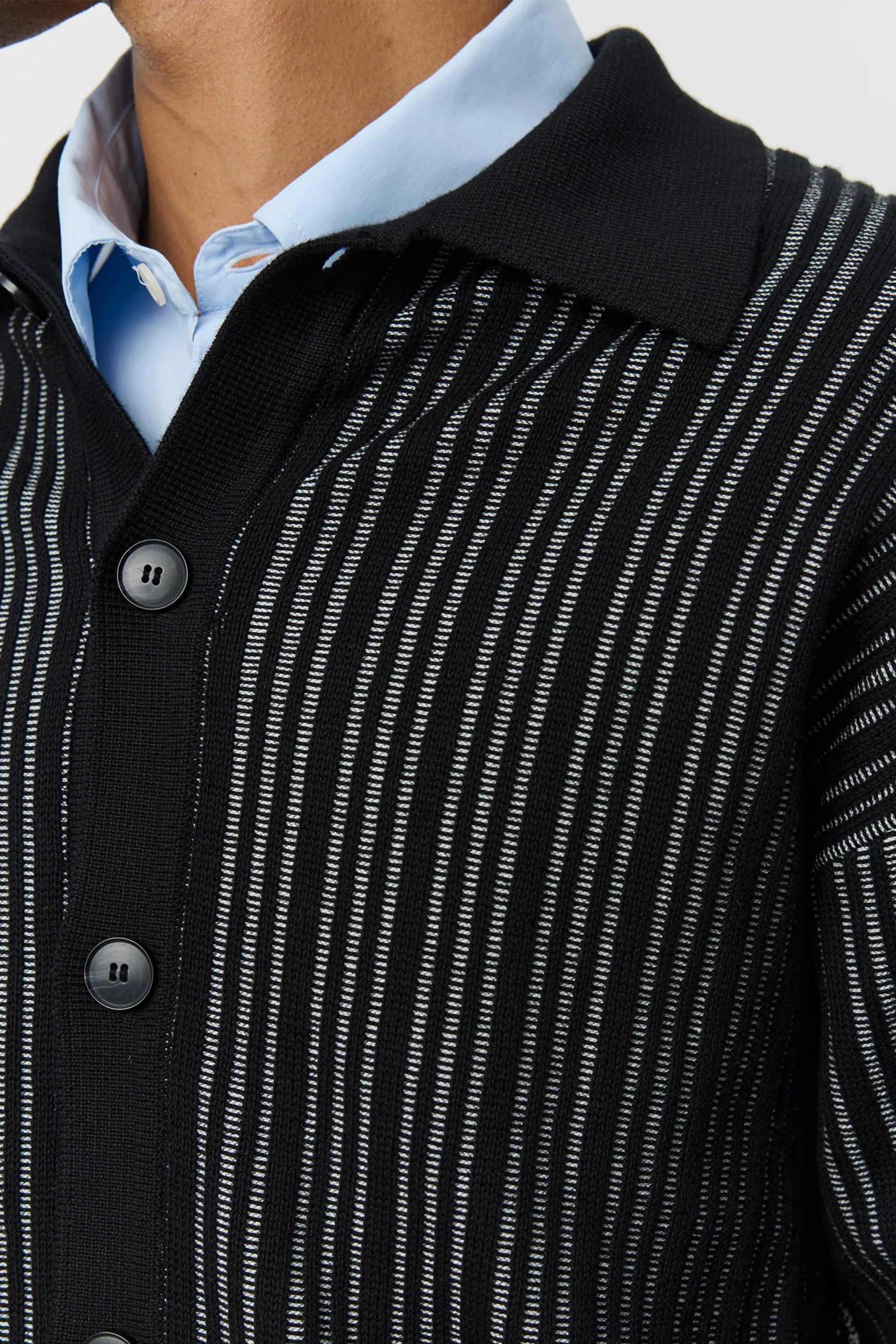 Formal Cardigan Black Stripe_4